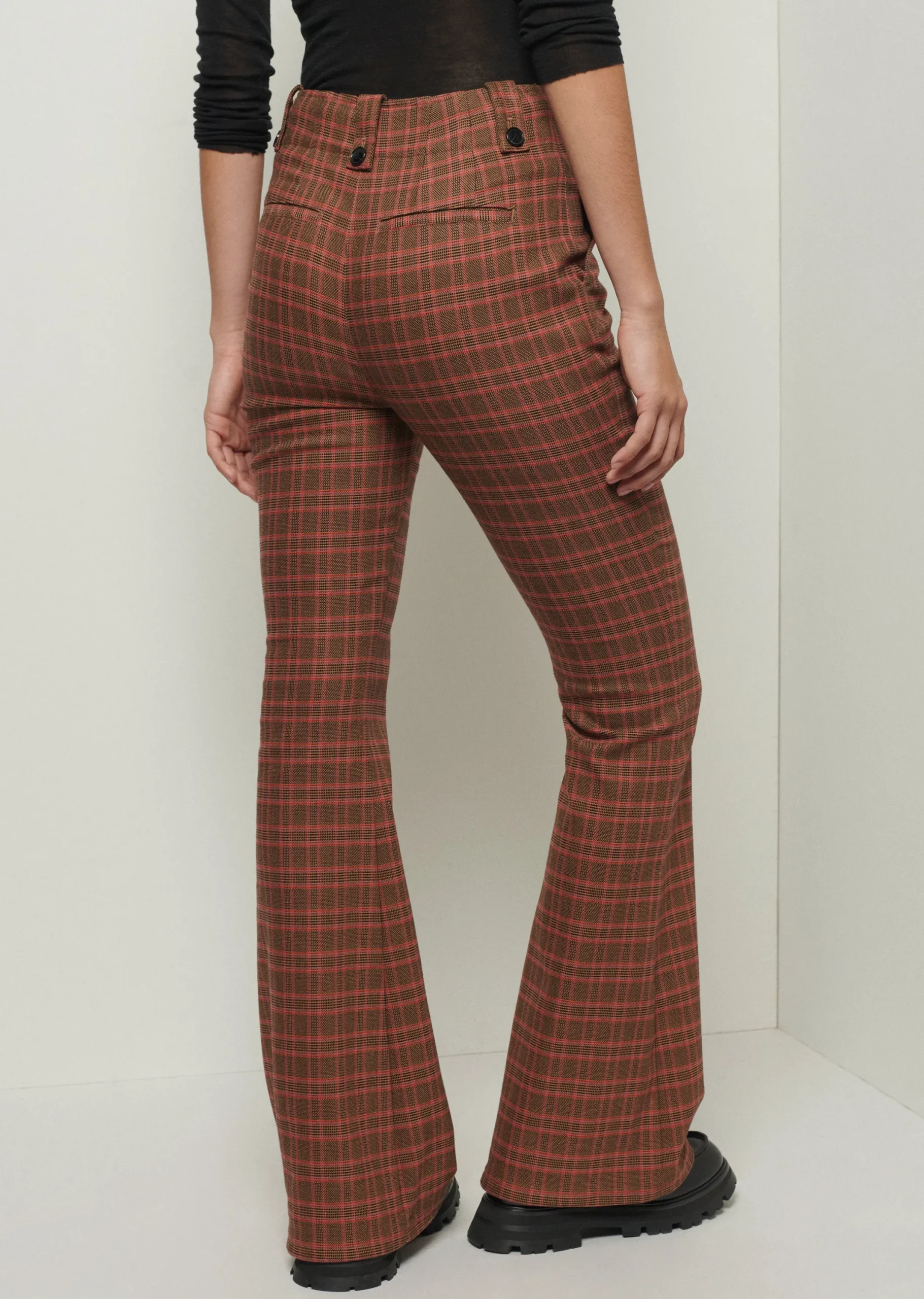 Derek Lam -Holland Utility Flared Pants Brown-Red Multi