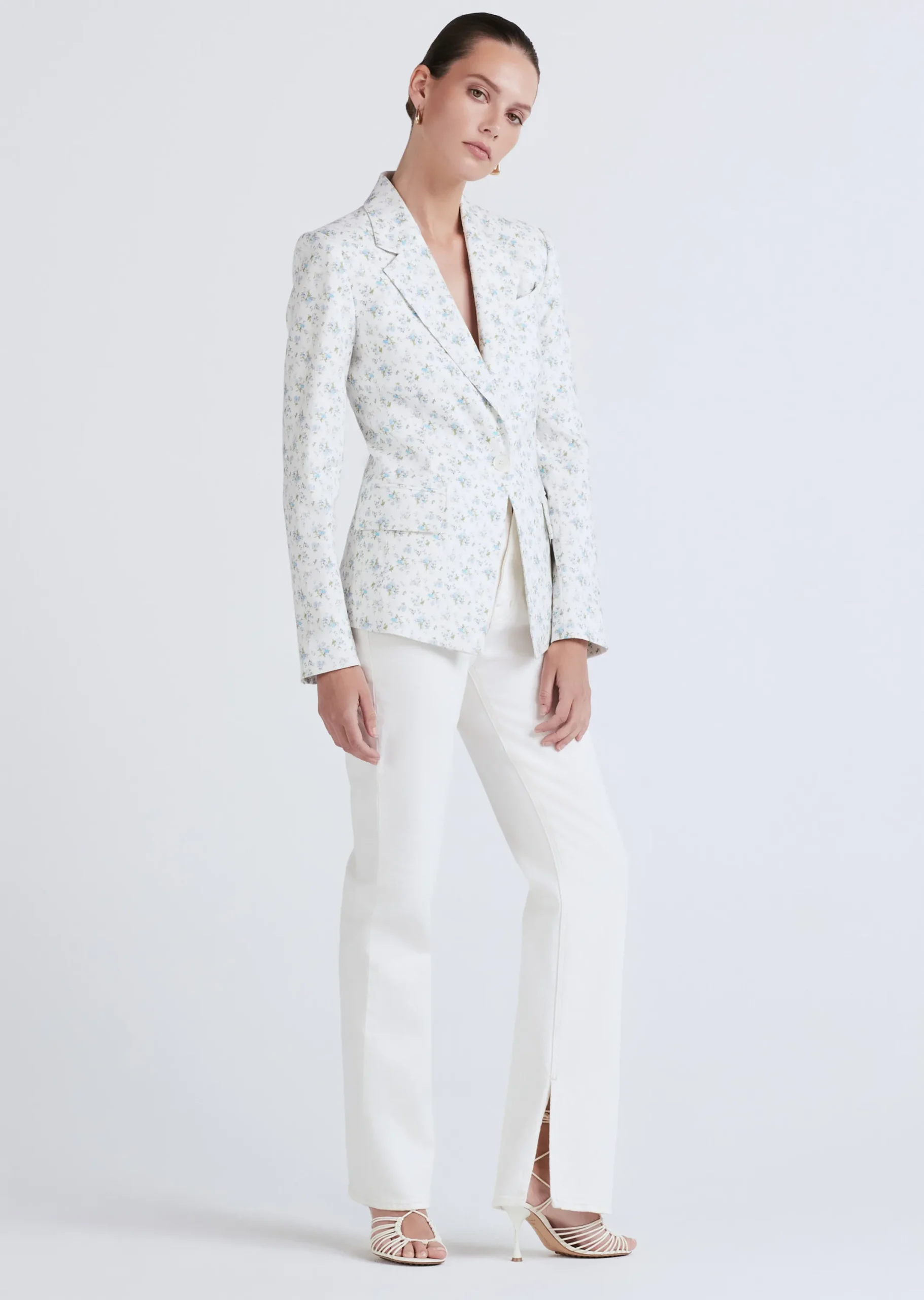 Derek Lam -Irina Single Breasted Jacket Ivory Multi
