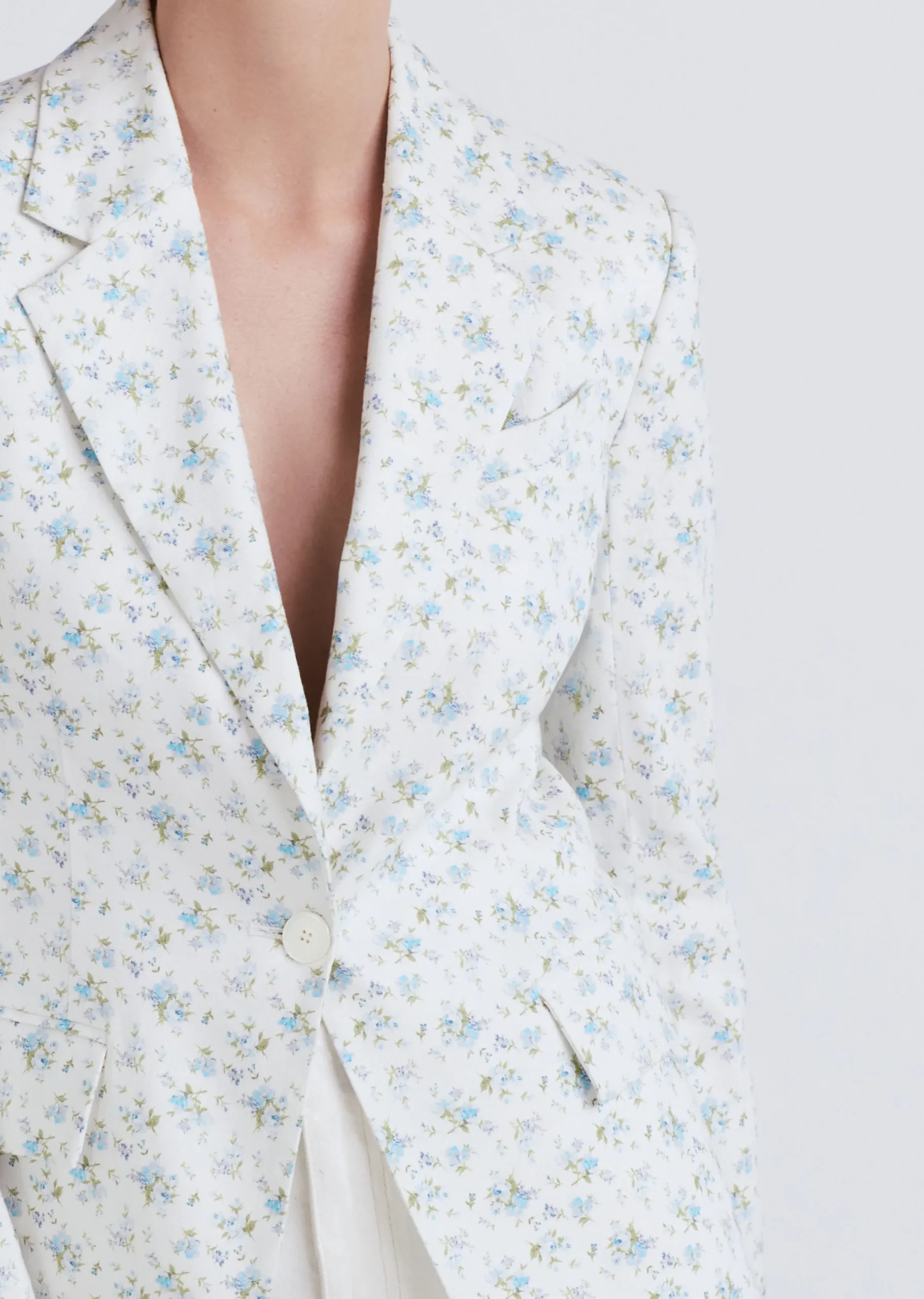 Derek Lam -Irina Single Breasted Jacket Ivory Multi