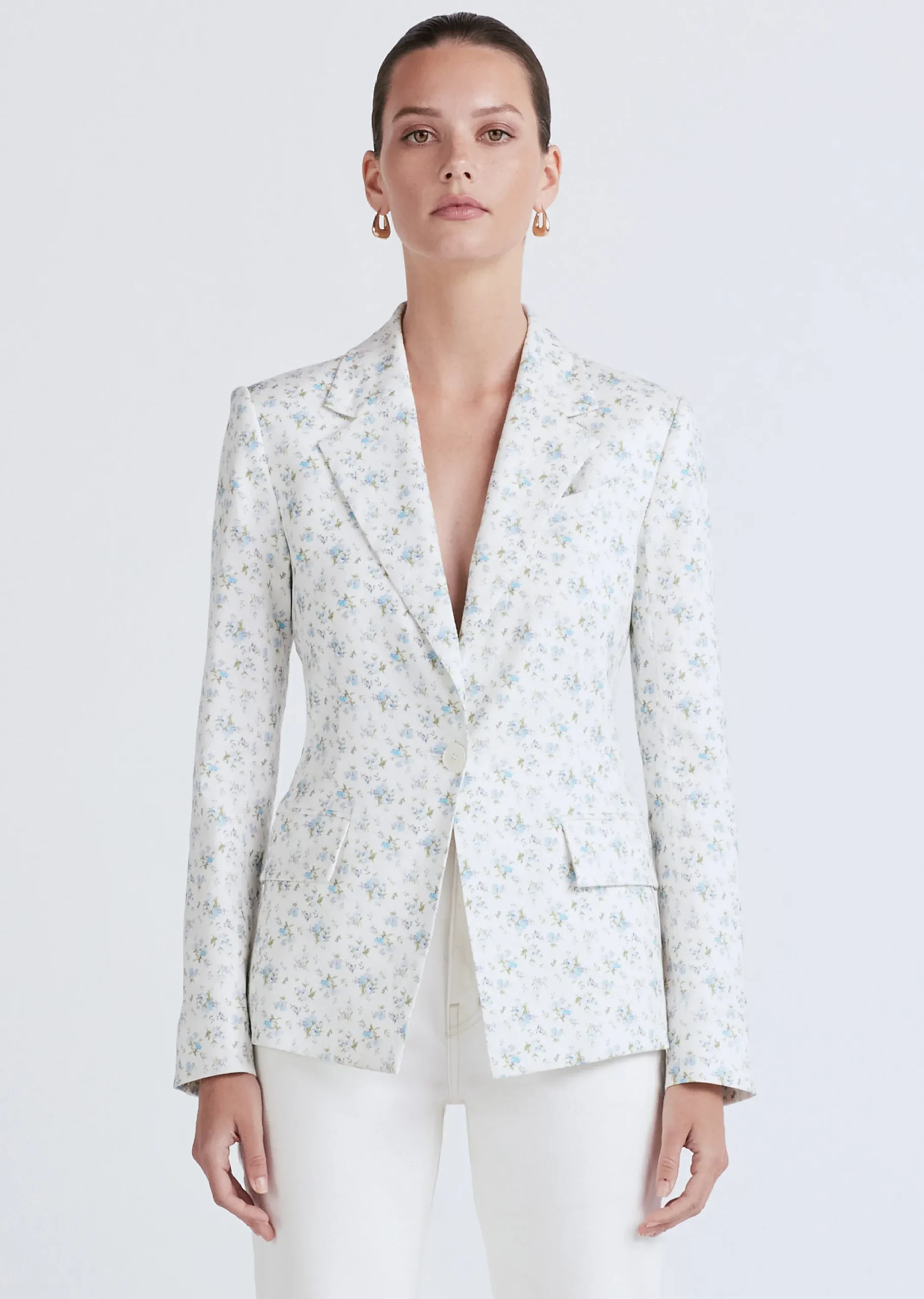 Derek Lam -Irina Single Breasted Jacket Ivory Multi