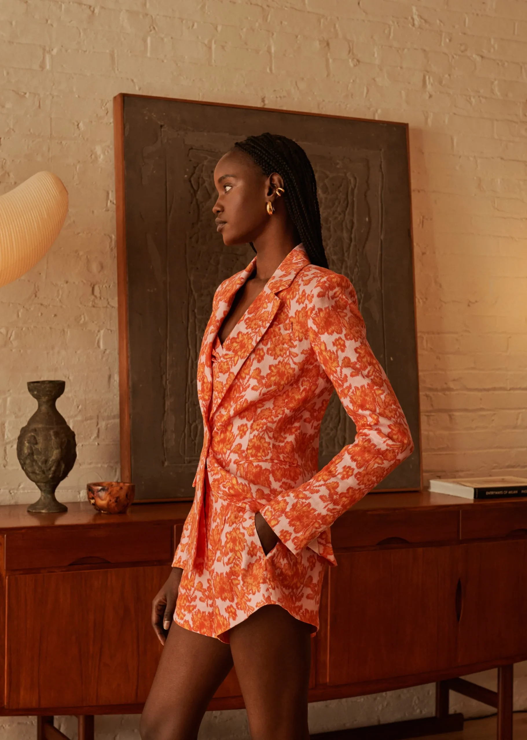 Derek Lam -Irina Single Breasted Jacket Orange-Rose