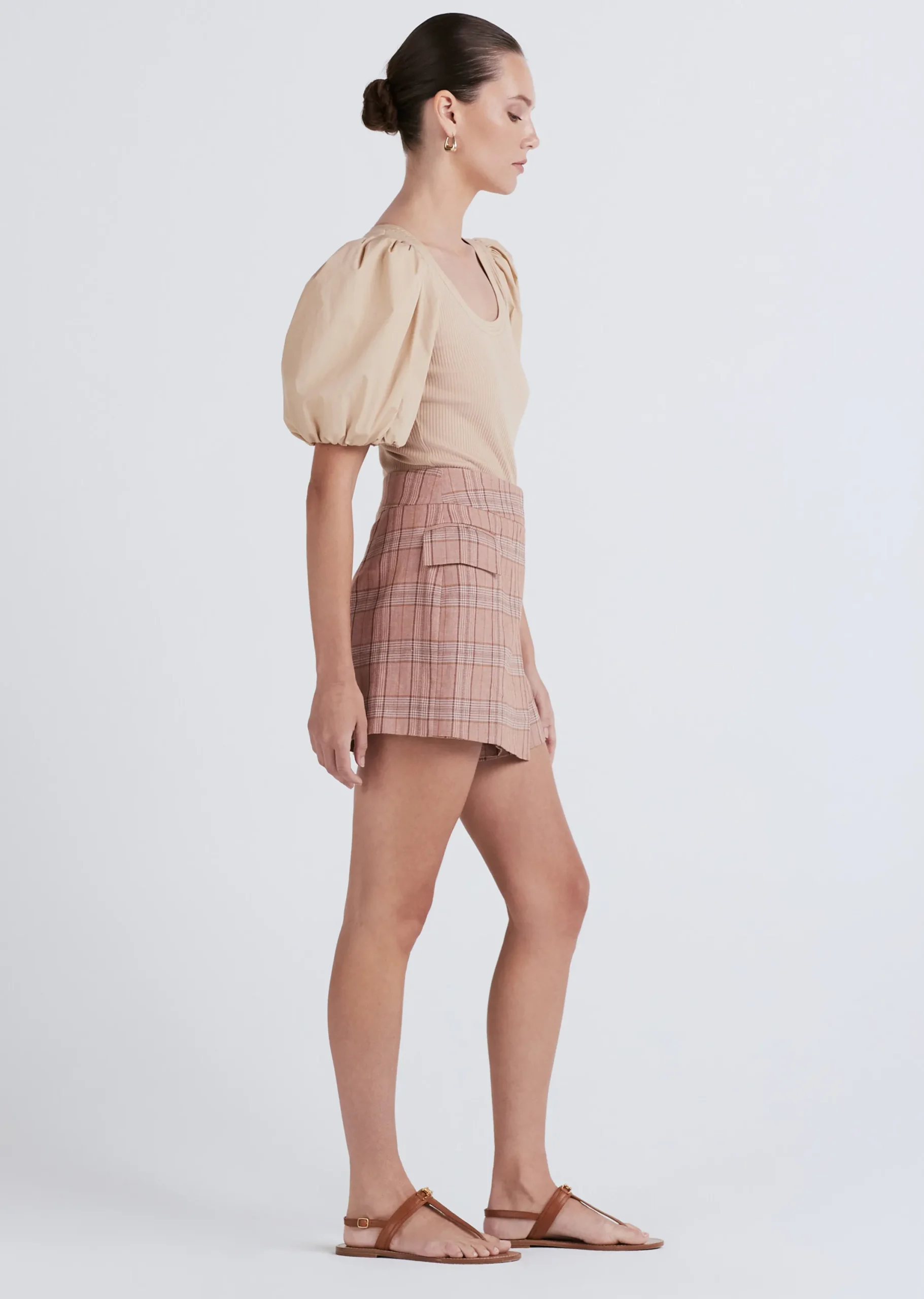 Derek Lam -Jillian Tailored Skort Brown Multi