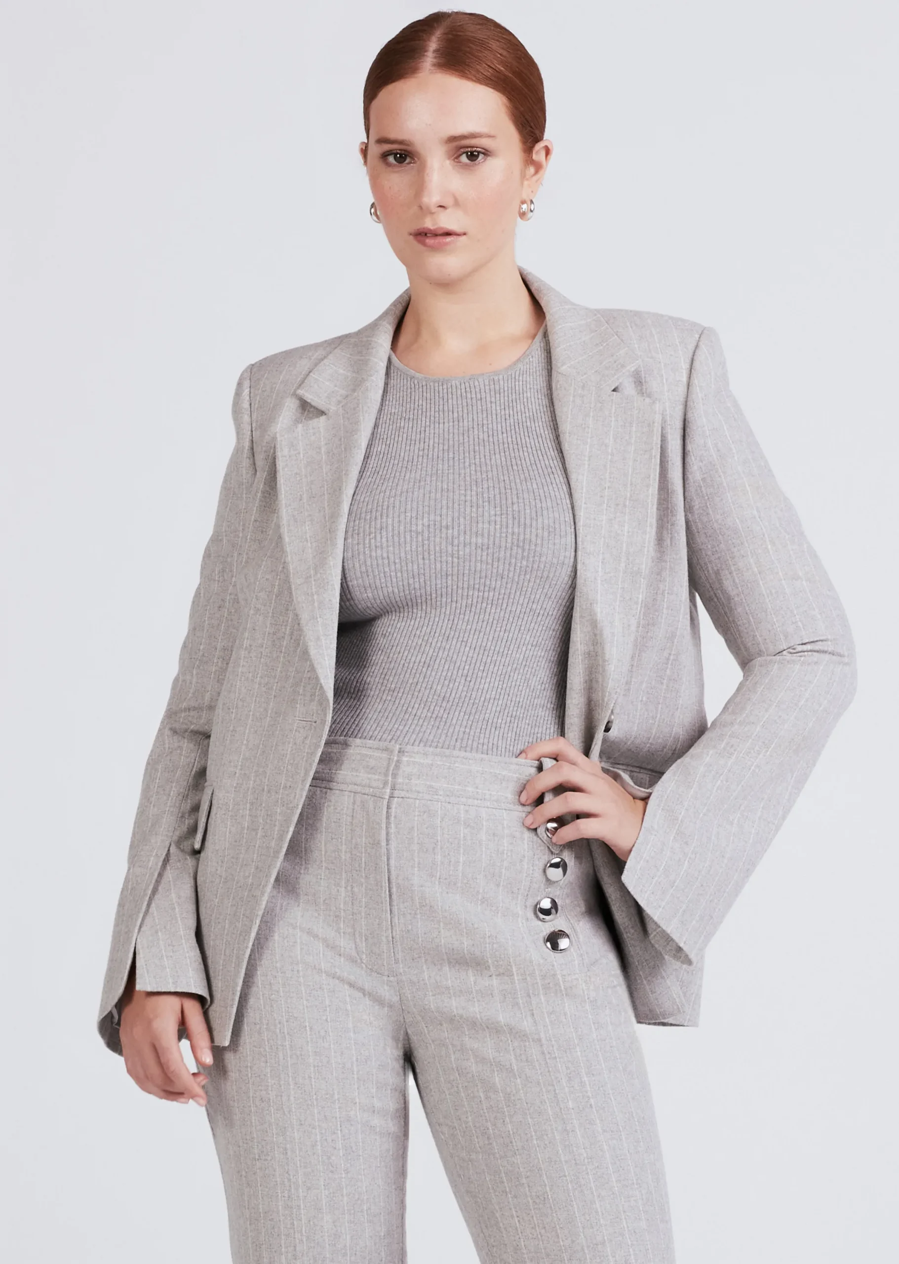 Derek Lam -Kai Single Breasted Jacket Grey-White