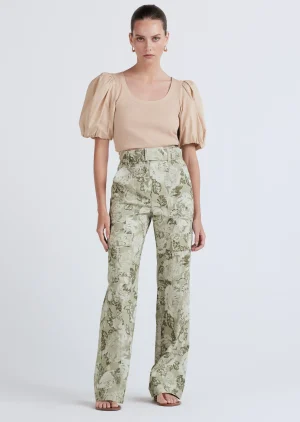 Derek Lam -Keanu Straight Leg Utility Pants Ivy Multi