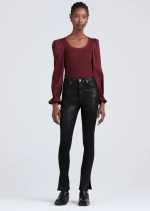 Derek Lam -Kyle High Rise Legging Skinny Jeans Coated Black