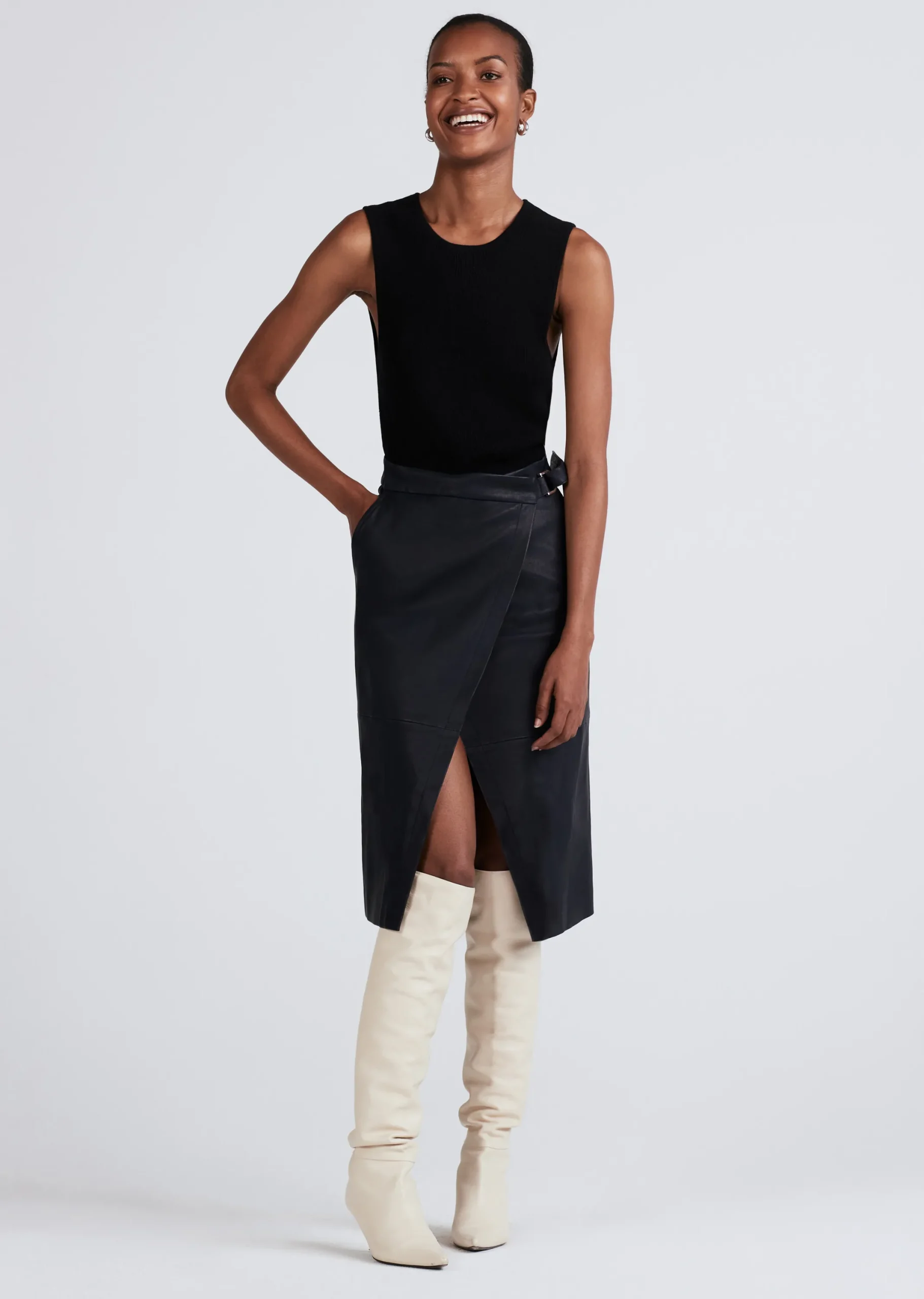 Derek Lam -Layla Asymmetrical Skirt Navy