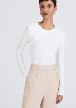 Derek Lam -Lison Long Sleeve Crewneck Tee Ivory