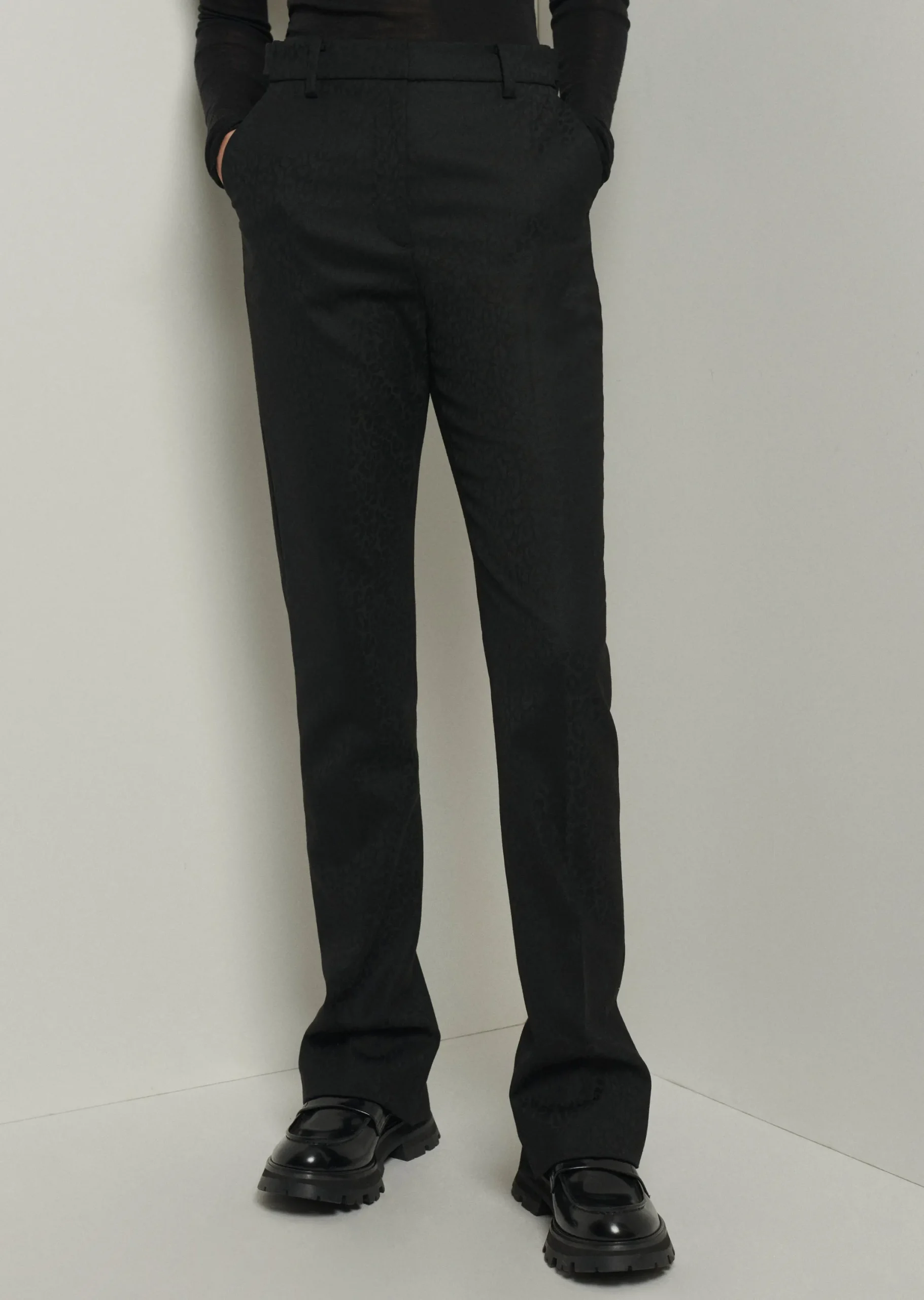 Derek Lam -Lori Slim Pants Black Leopard