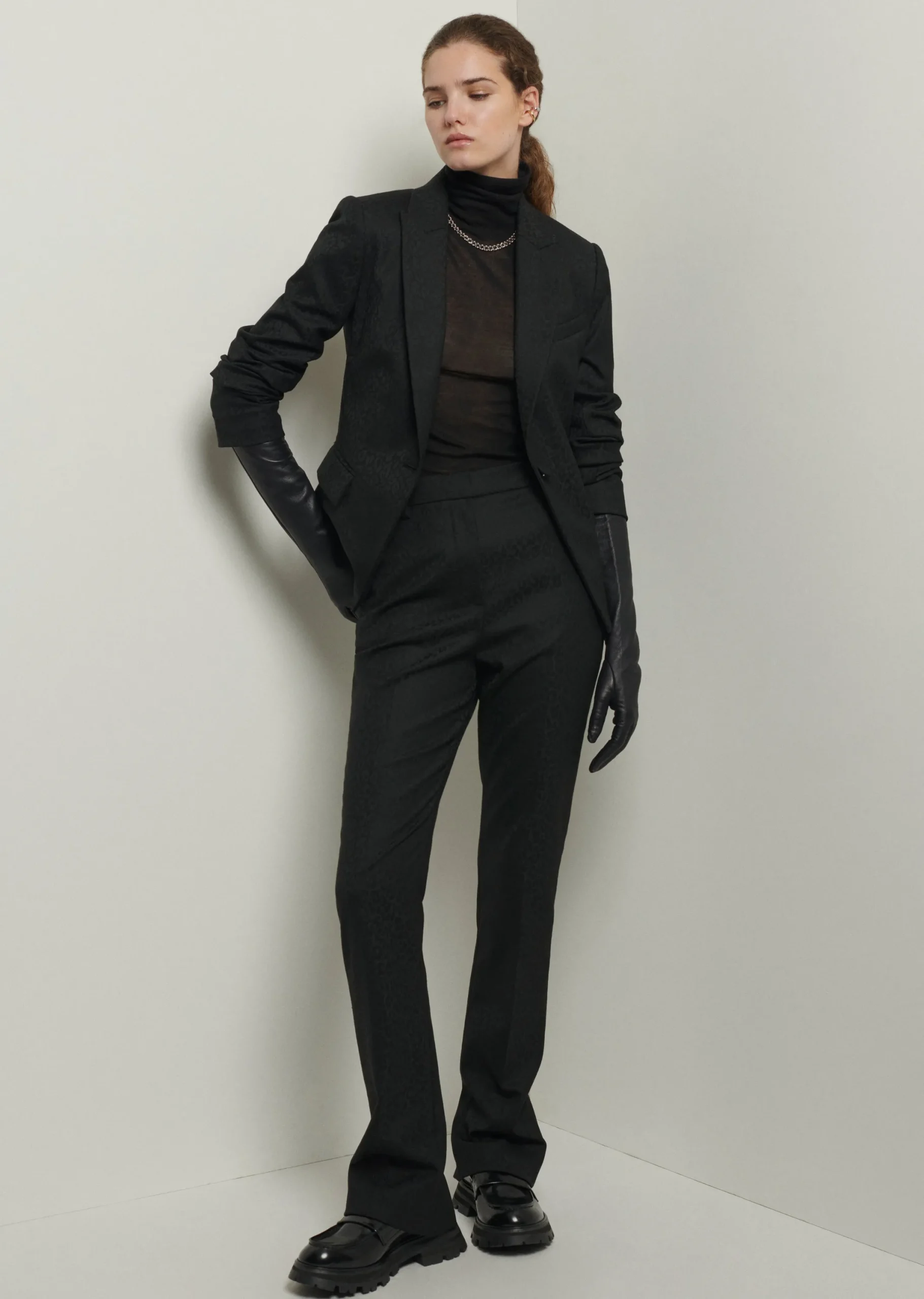 Derek Lam -Lori Slim Pants Black Leopard