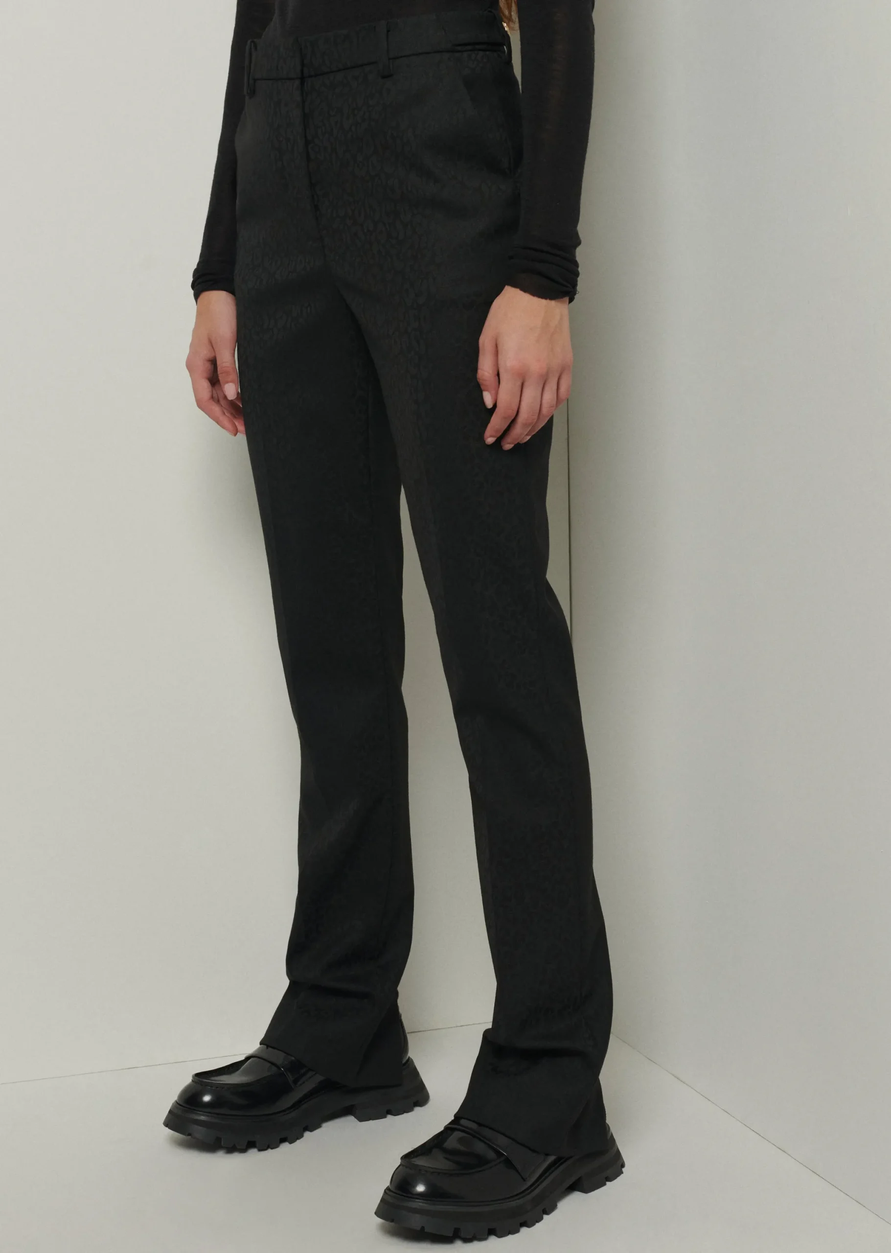 Derek Lam -Lori Slim Pants Black Leopard