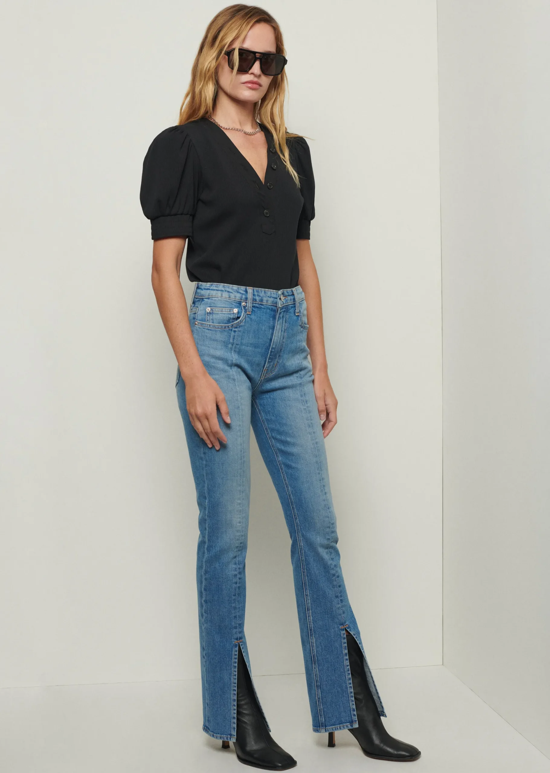 Derek Lam -Lucia Front Slit Jeans Medium Wash