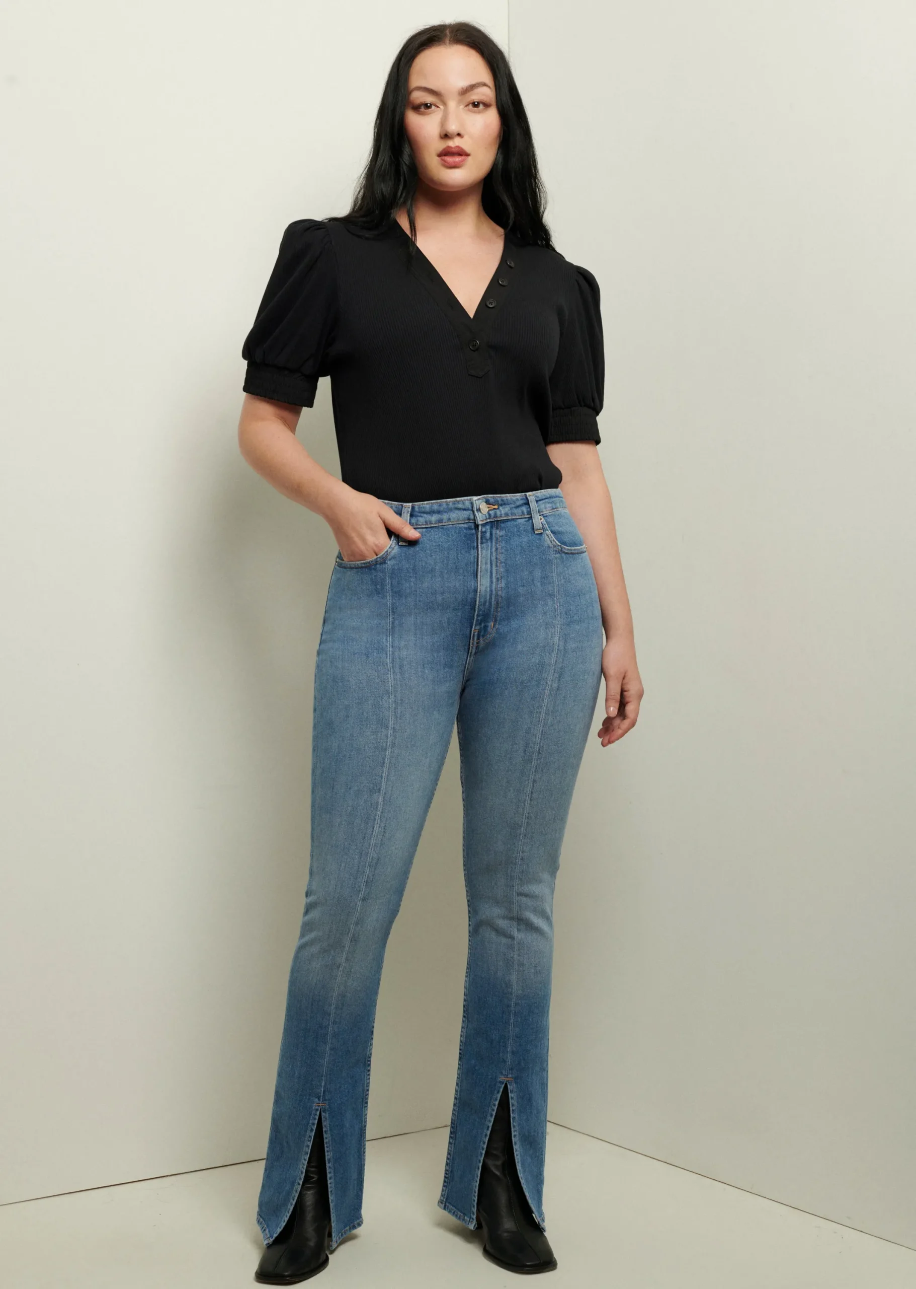 Derek Lam -Lucia Front Slit Jeans Medium Wash