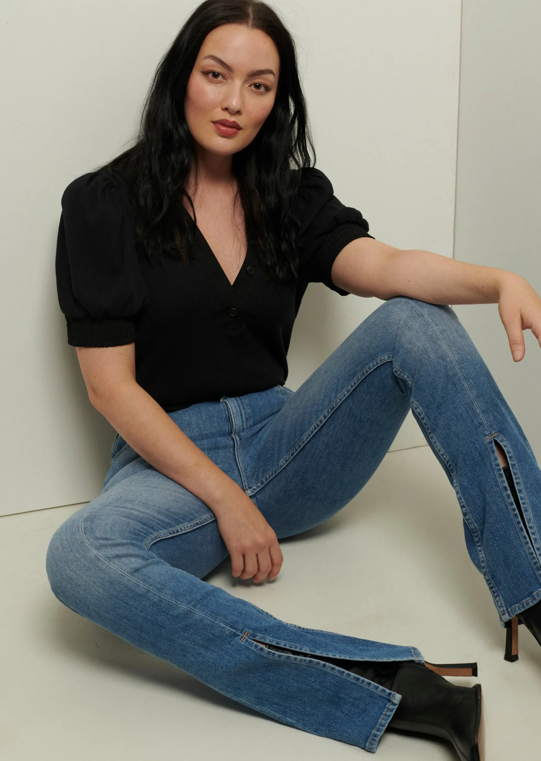 Derek Lam -Lucia Front Slit Jeans Medium Wash