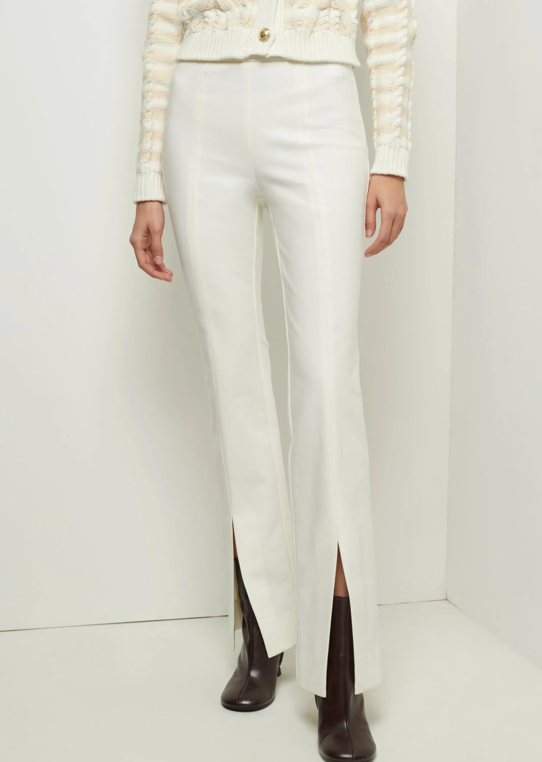 Derek Lam -Lucia Front Slit Trousers Soft White