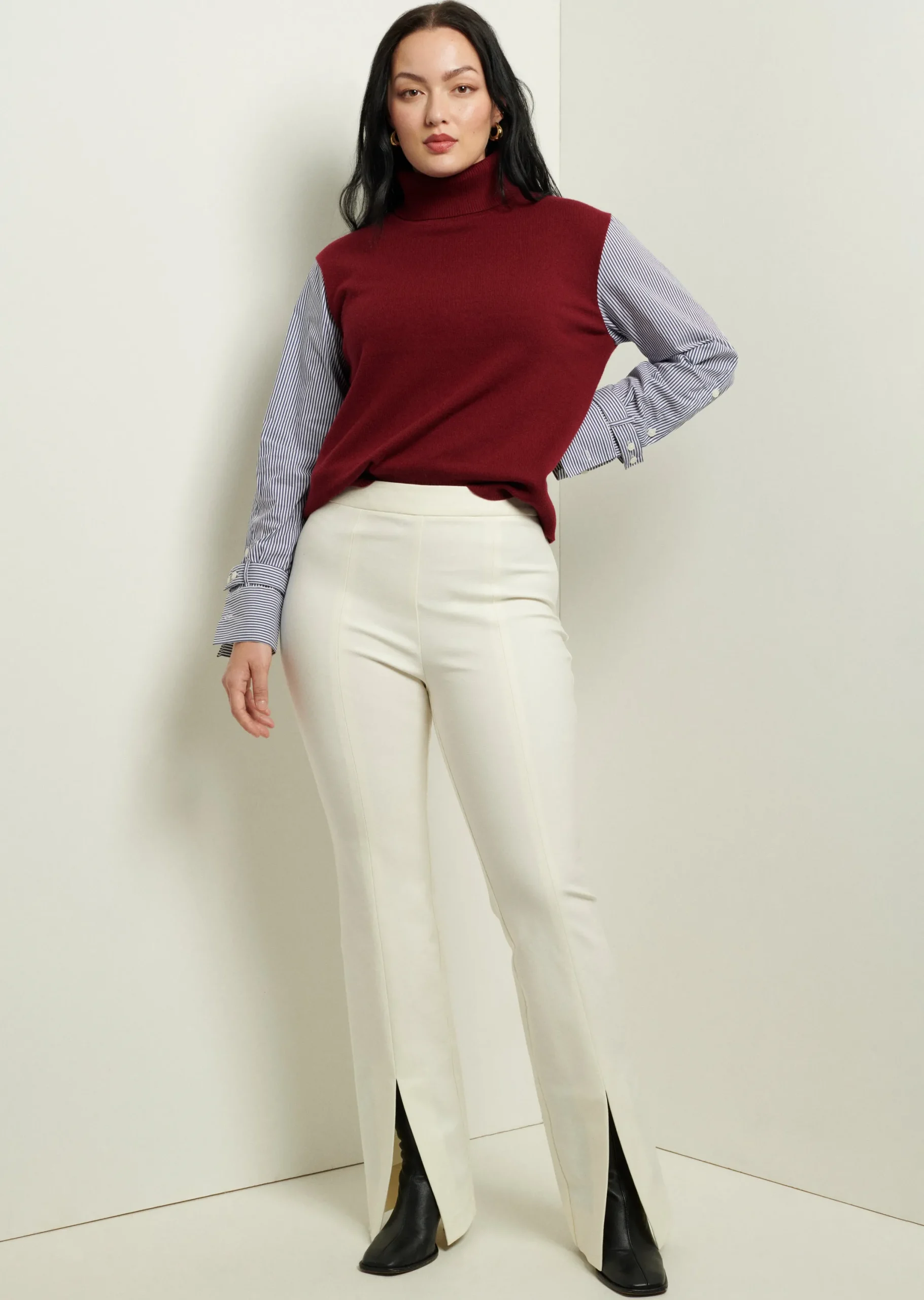Derek Lam -Lucia Front Slit Trousers Soft White