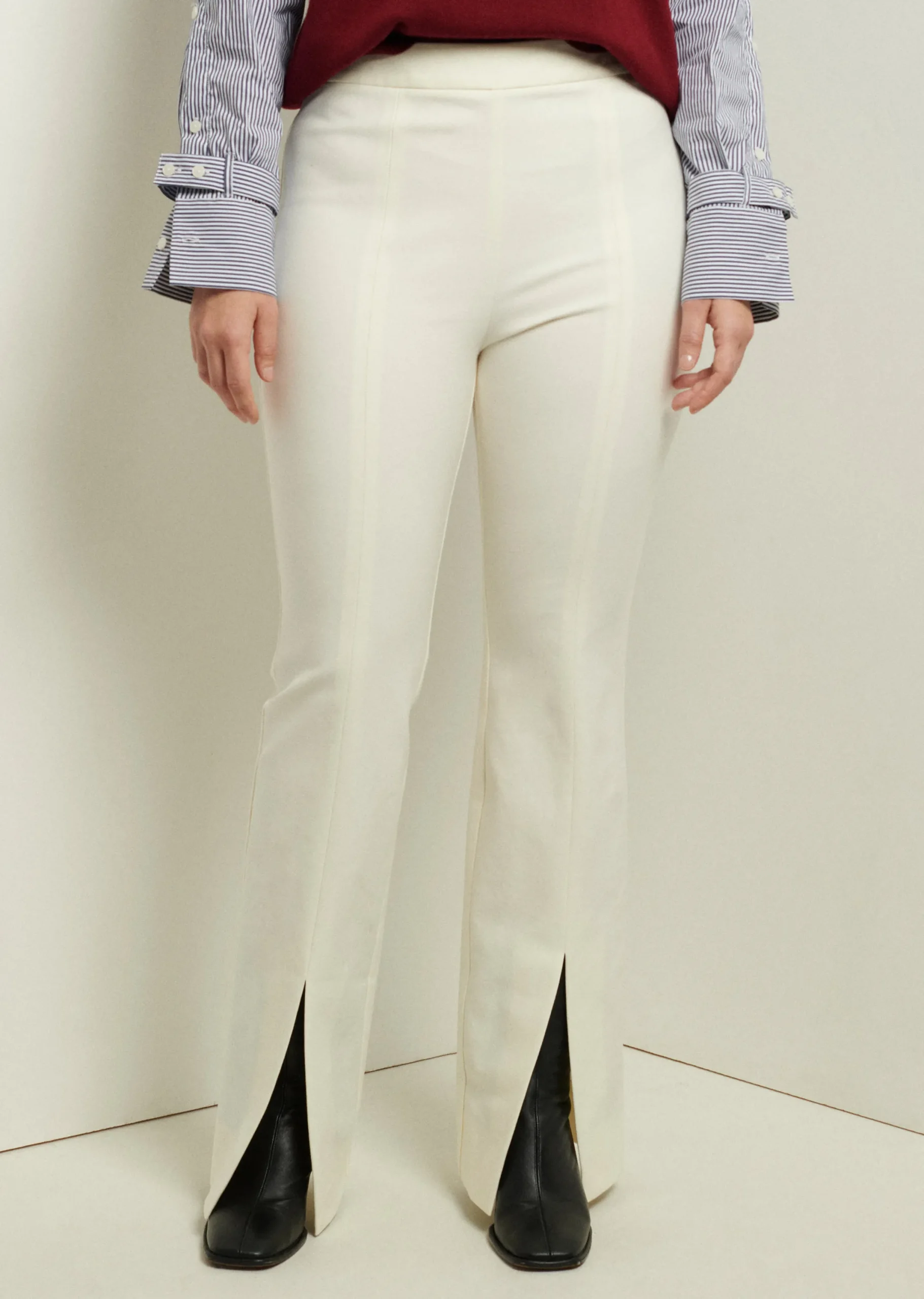 Derek Lam -Lucia Front Slit Trousers Soft White