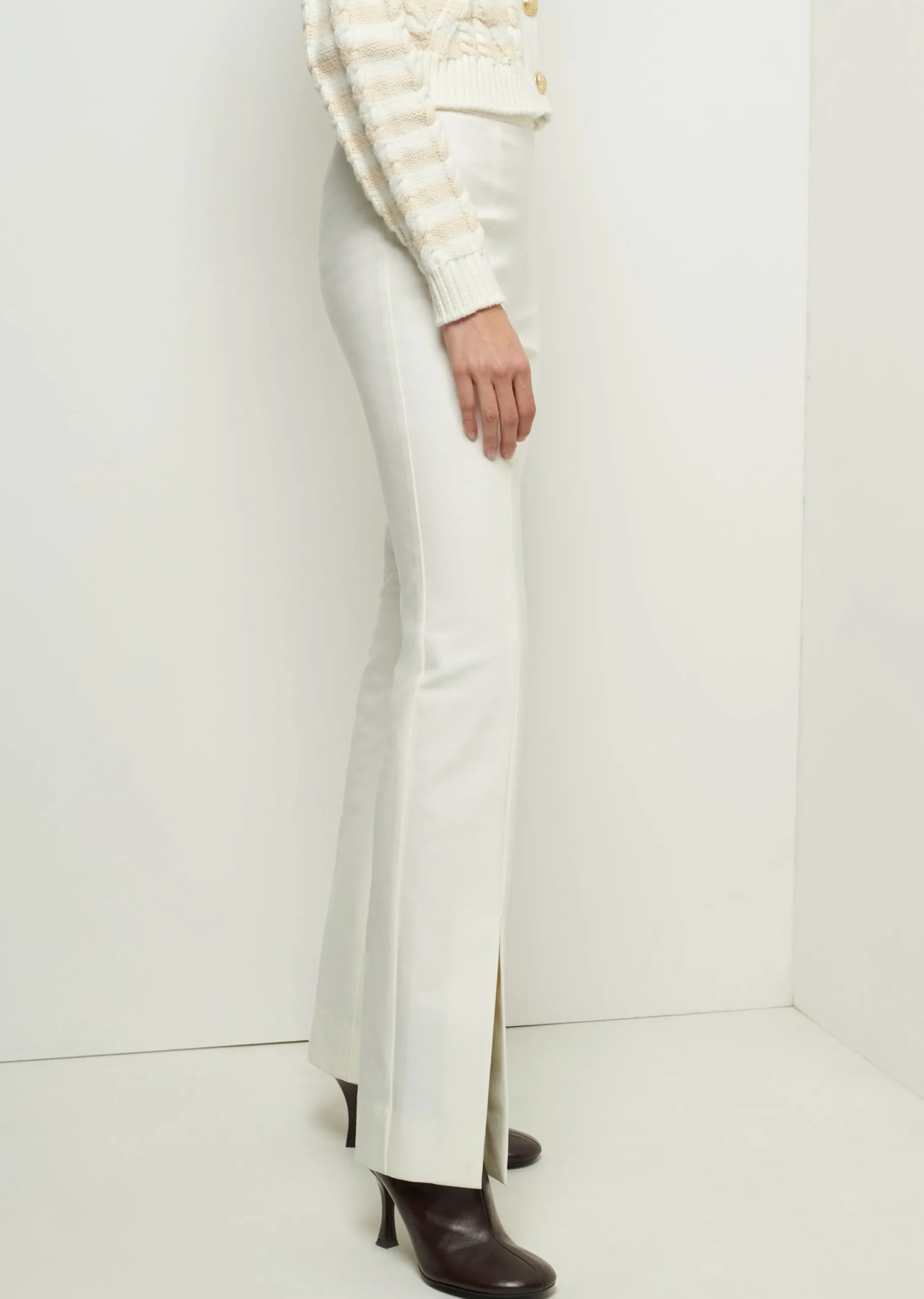 Derek Lam -Lucia Front Slit Trousers Soft White