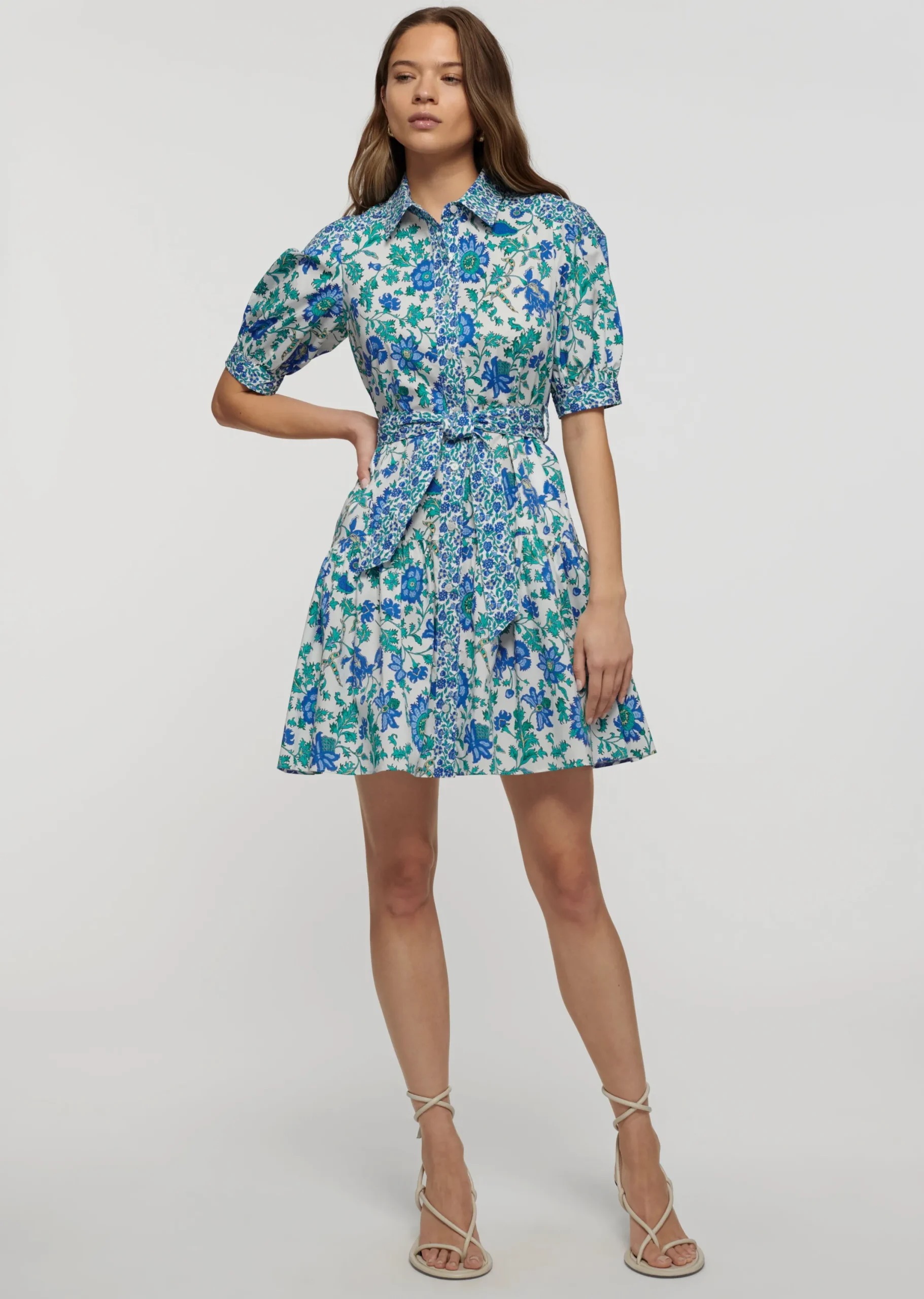 Derek Lam -Luma A-Line Shirt Dress Blue Multi