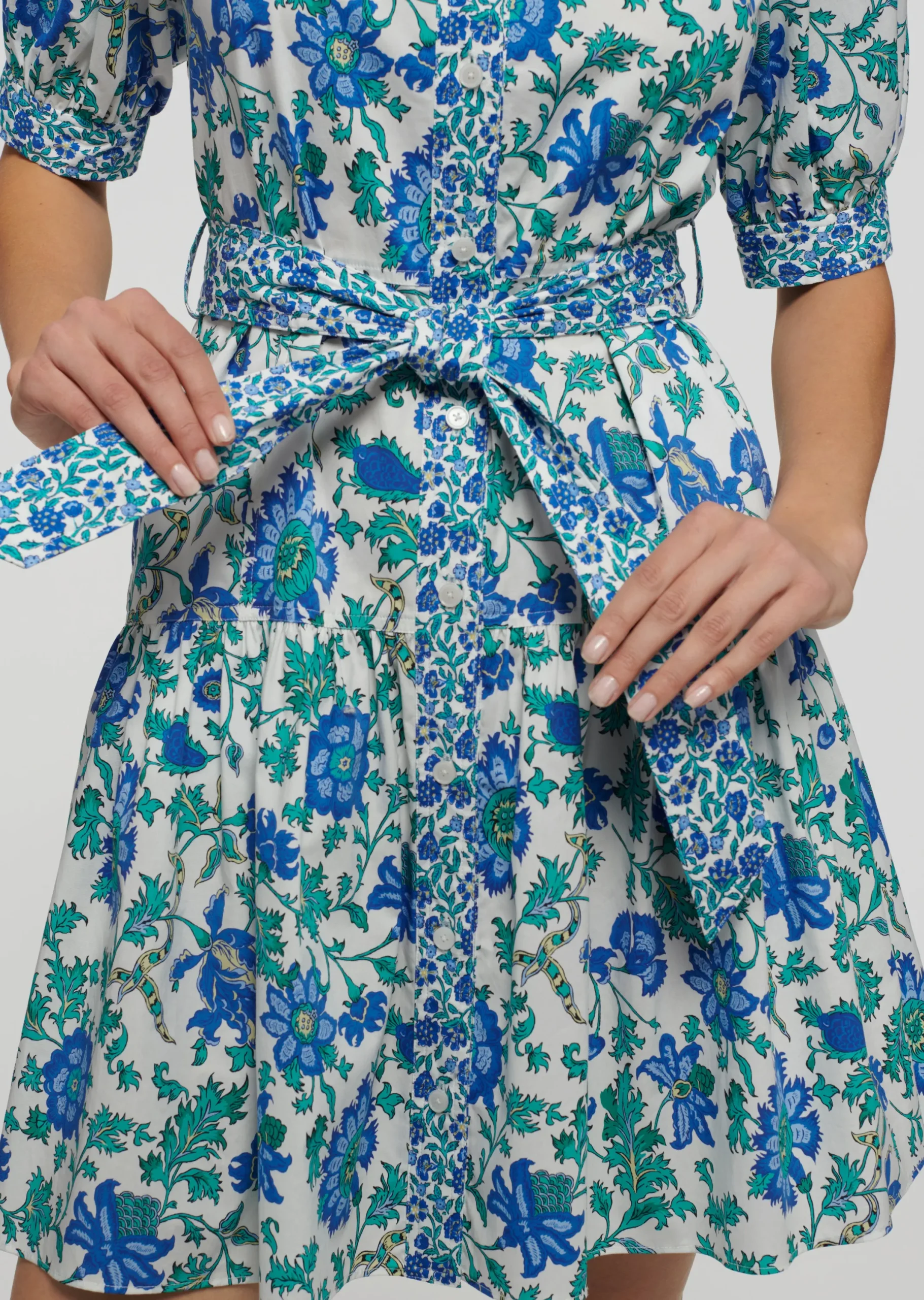 Derek Lam -Luma A-Line Shirt Dress Blue Multi