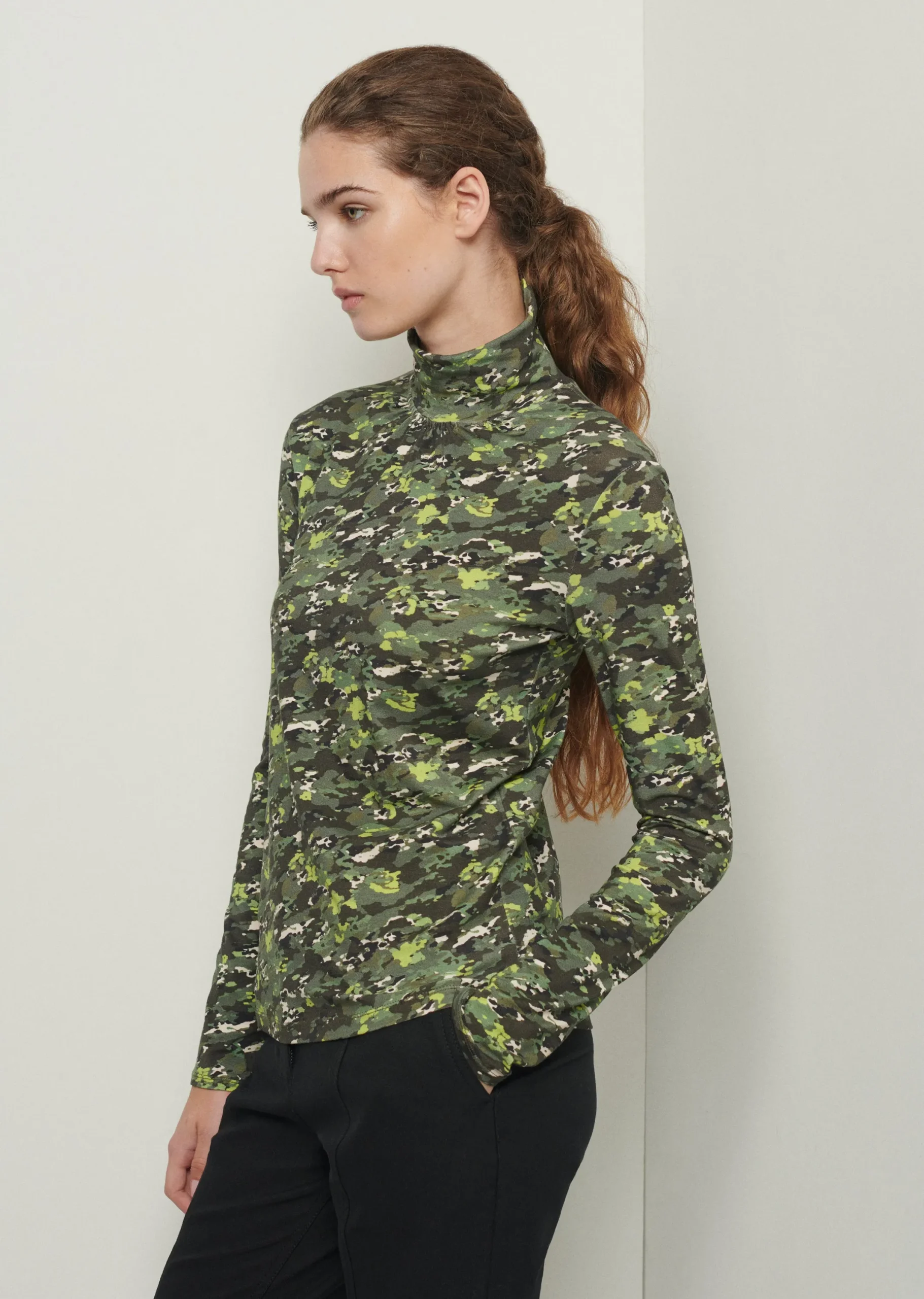 Derek Lam -Lux Long Sleeve Turtleneck Olive Multi