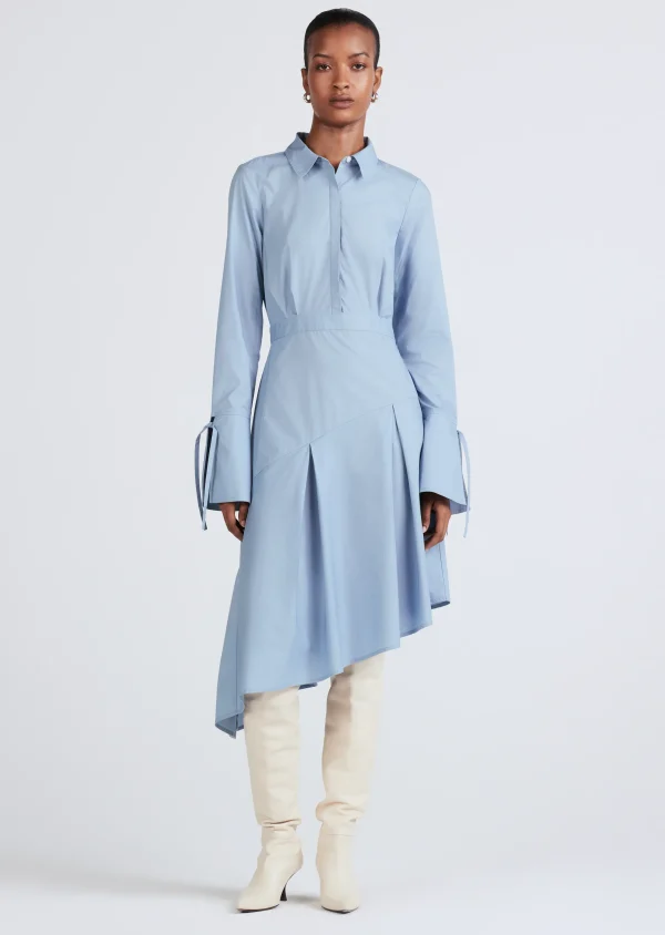 Derek Lam -Maddison Long Sleeve Midi Shirtdress Denim