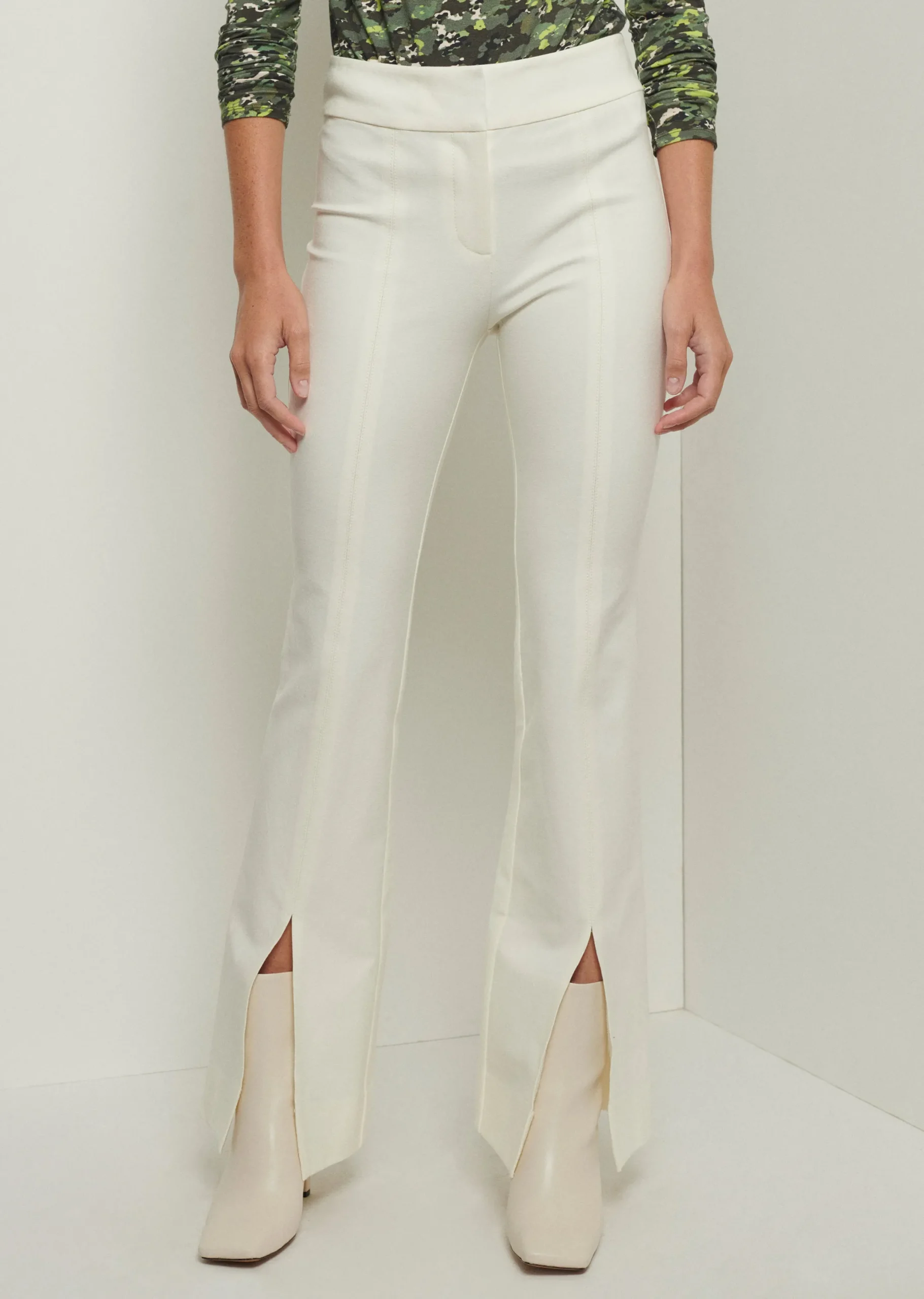 Derek Lam -Maeve Front Slit Trousers Soft White