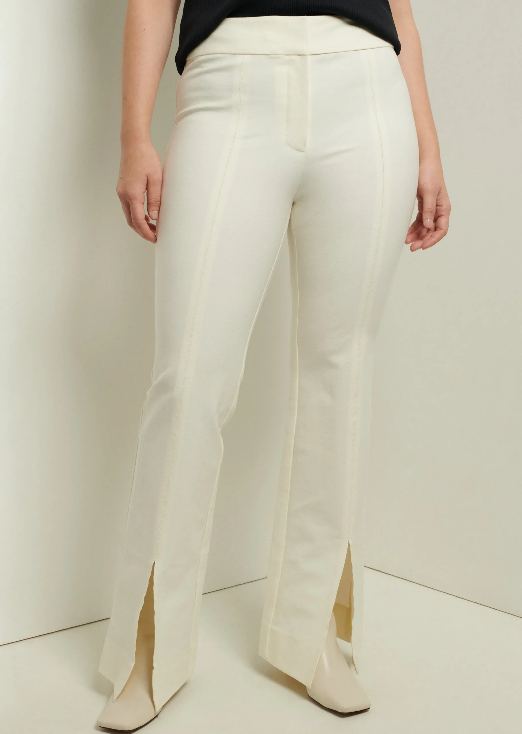 Derek Lam -Maeve Front Slit Trousers Soft White