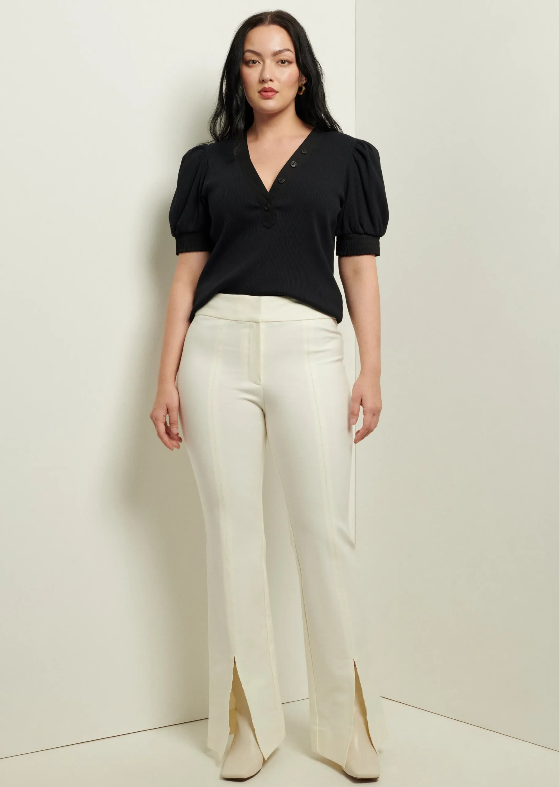 Derek Lam -Maeve Front Slit Trousers Soft White