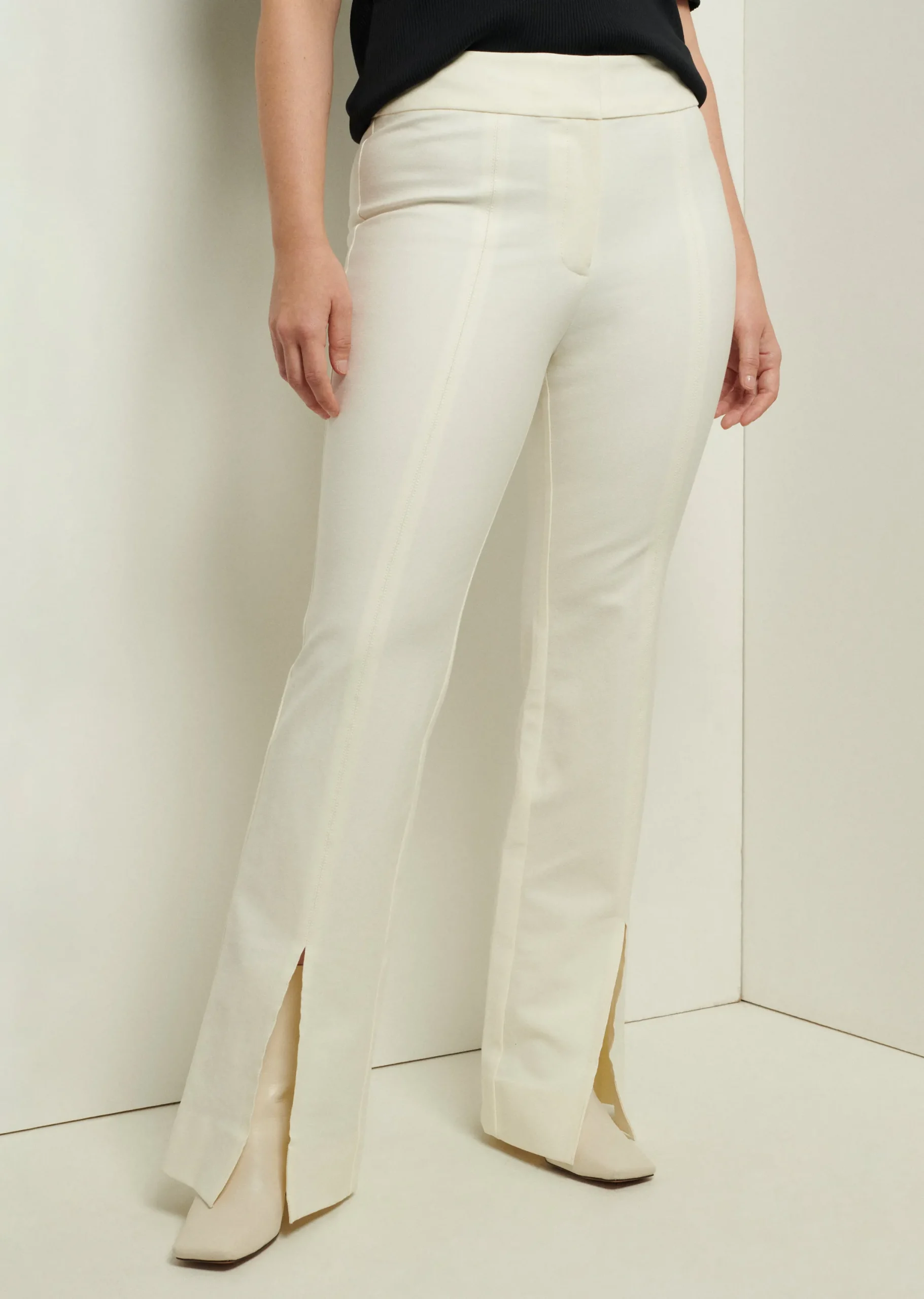 Derek Lam -Maeve Front Slit Trousers Soft White