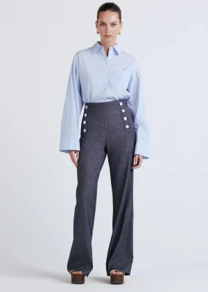 Derek Lam -Massimo Wide Leg Sailor Pants Indigo