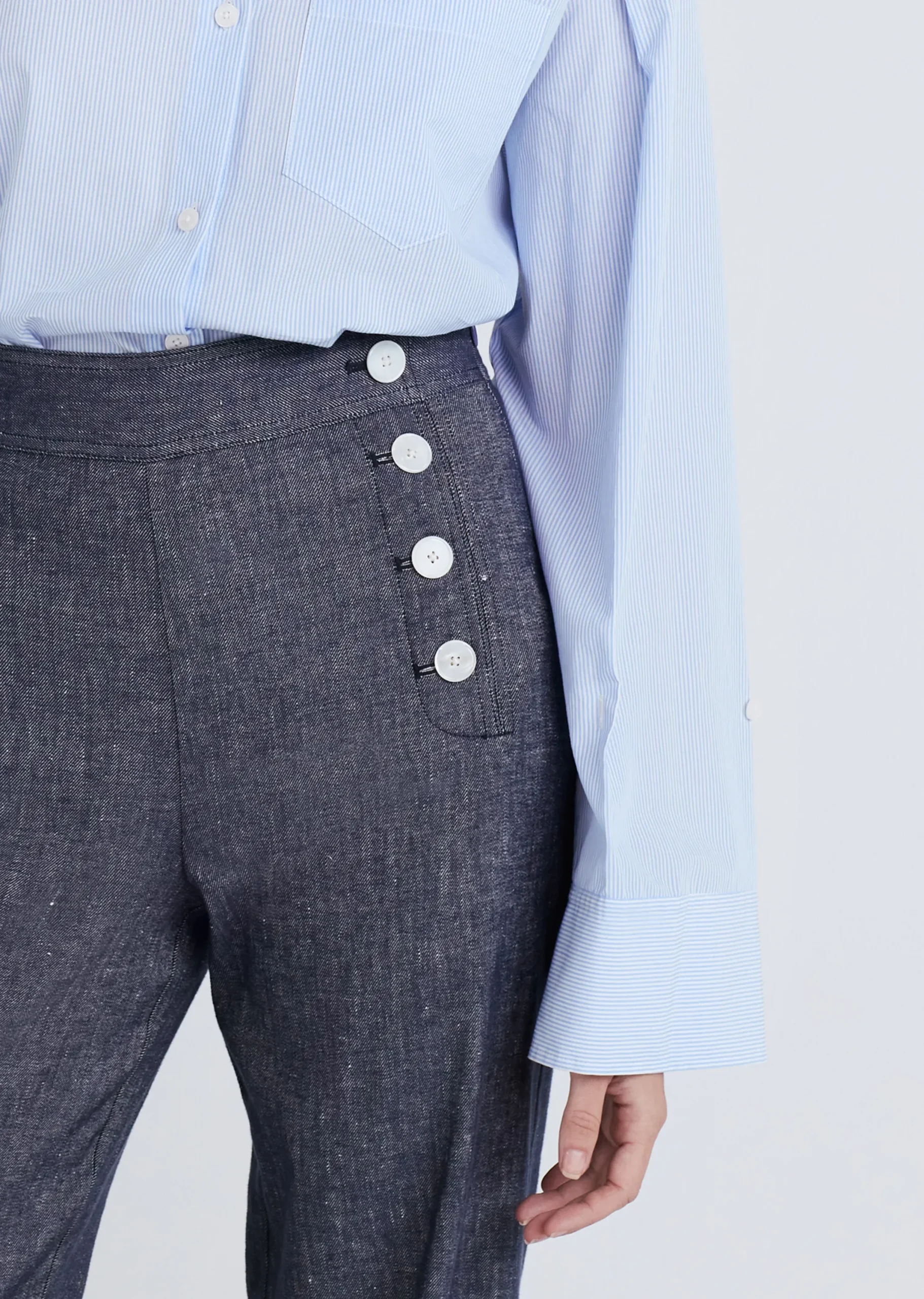 Derek Lam -Massimo Wide Leg Sailor Pants Indigo