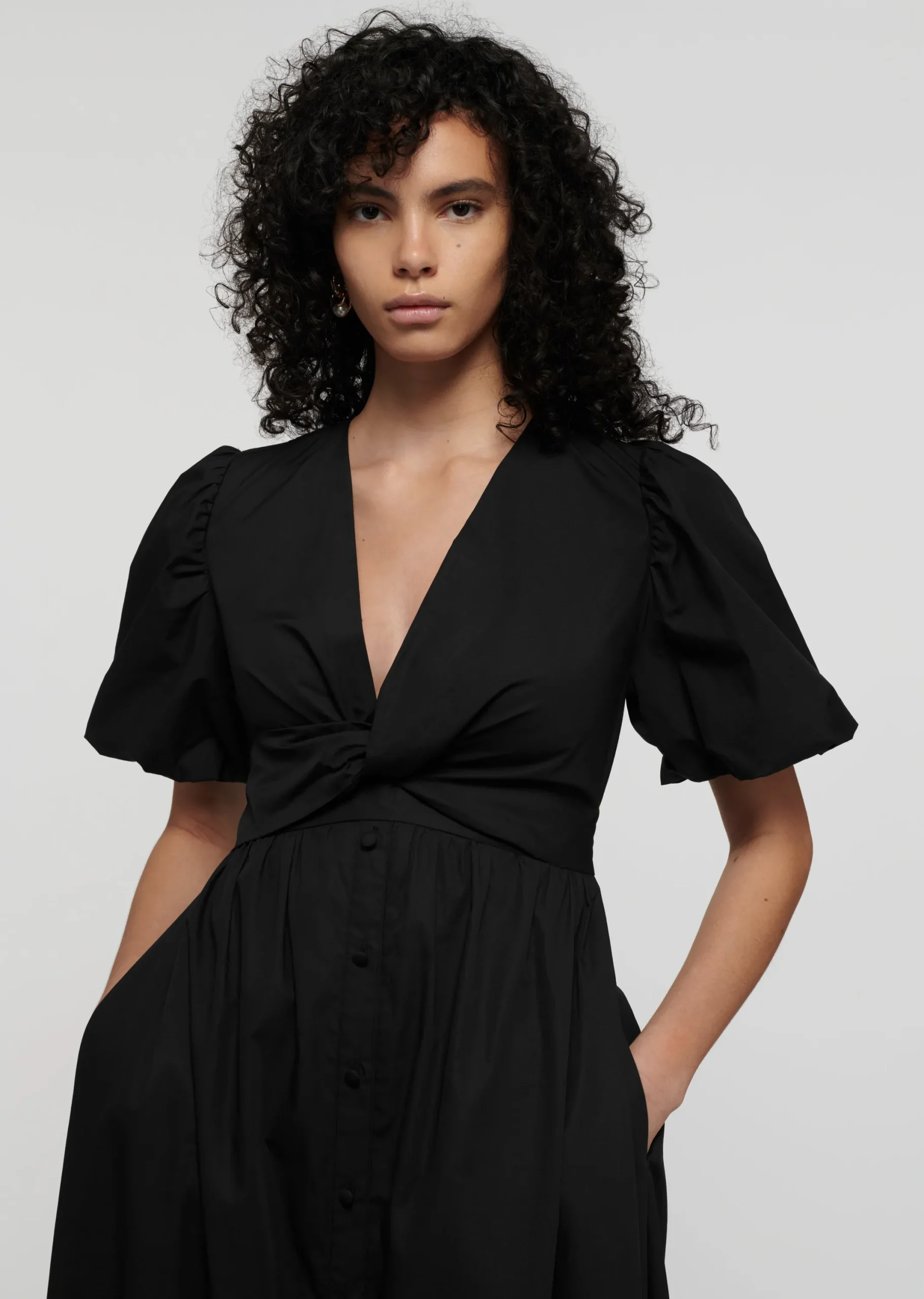 Derek Lam -Maya Twist Front Maxi Dress Black