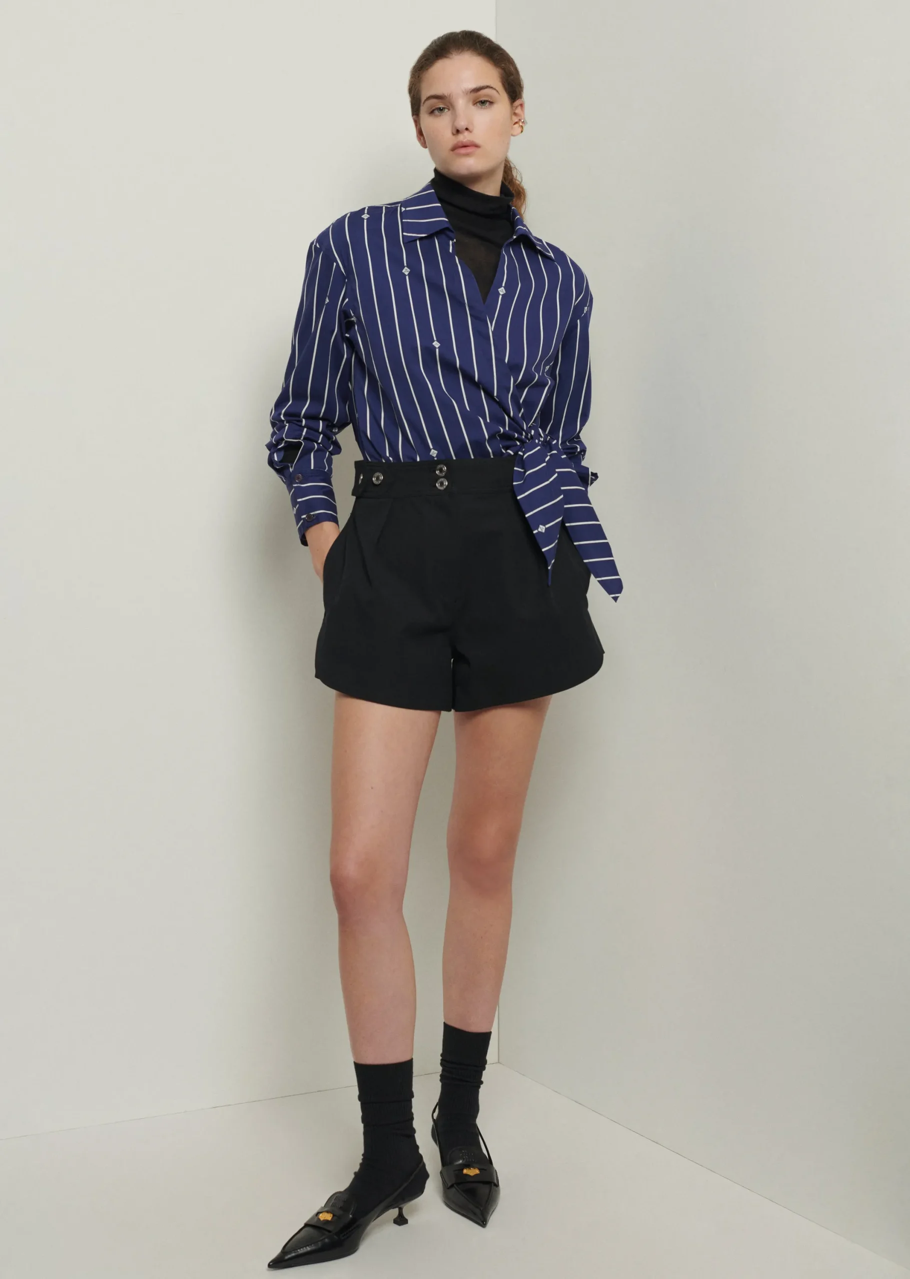 Derek Lam -Mika Snap Shorts Black