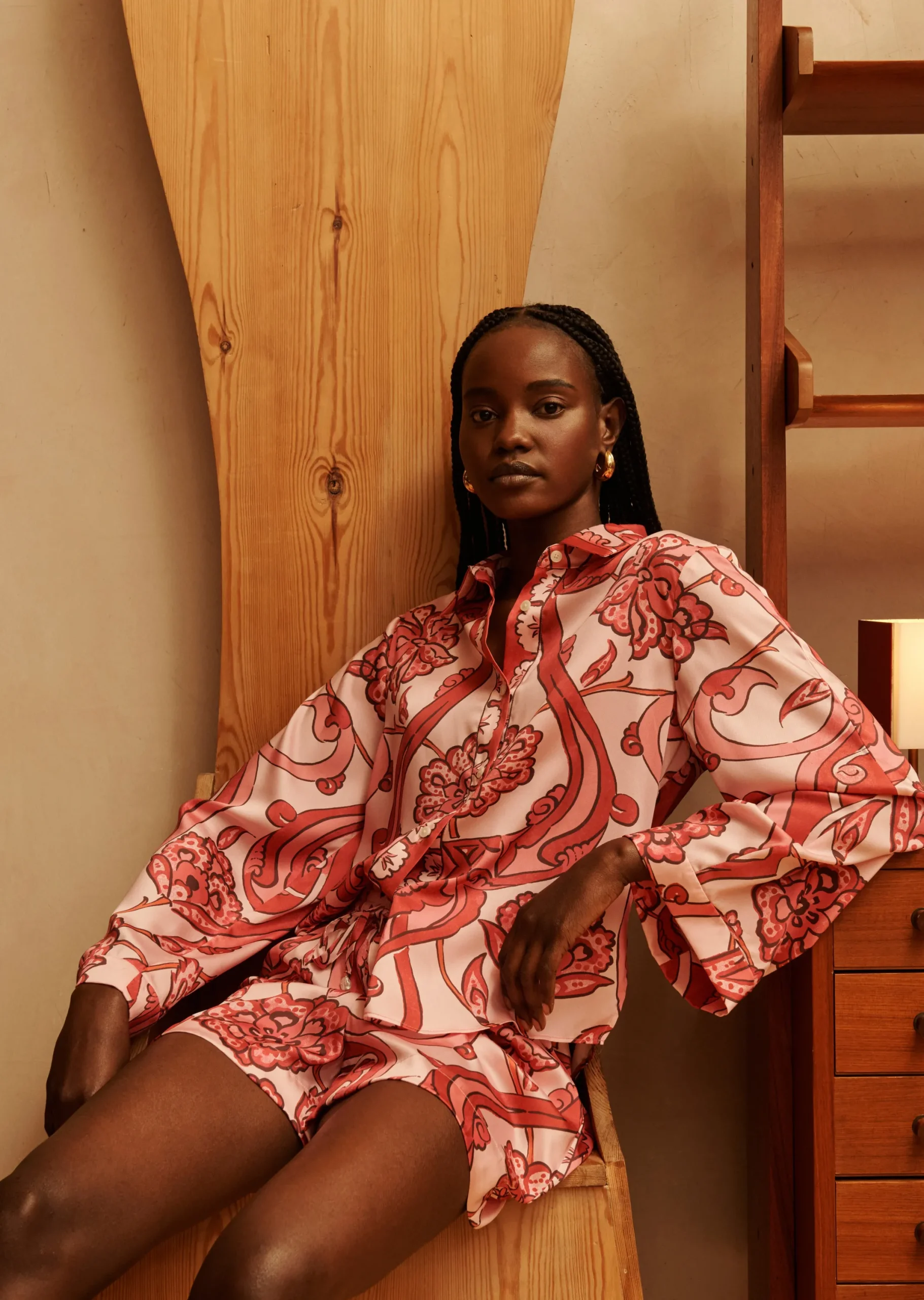 Derek Lam -Milad Oversized Shirt Pink Multi