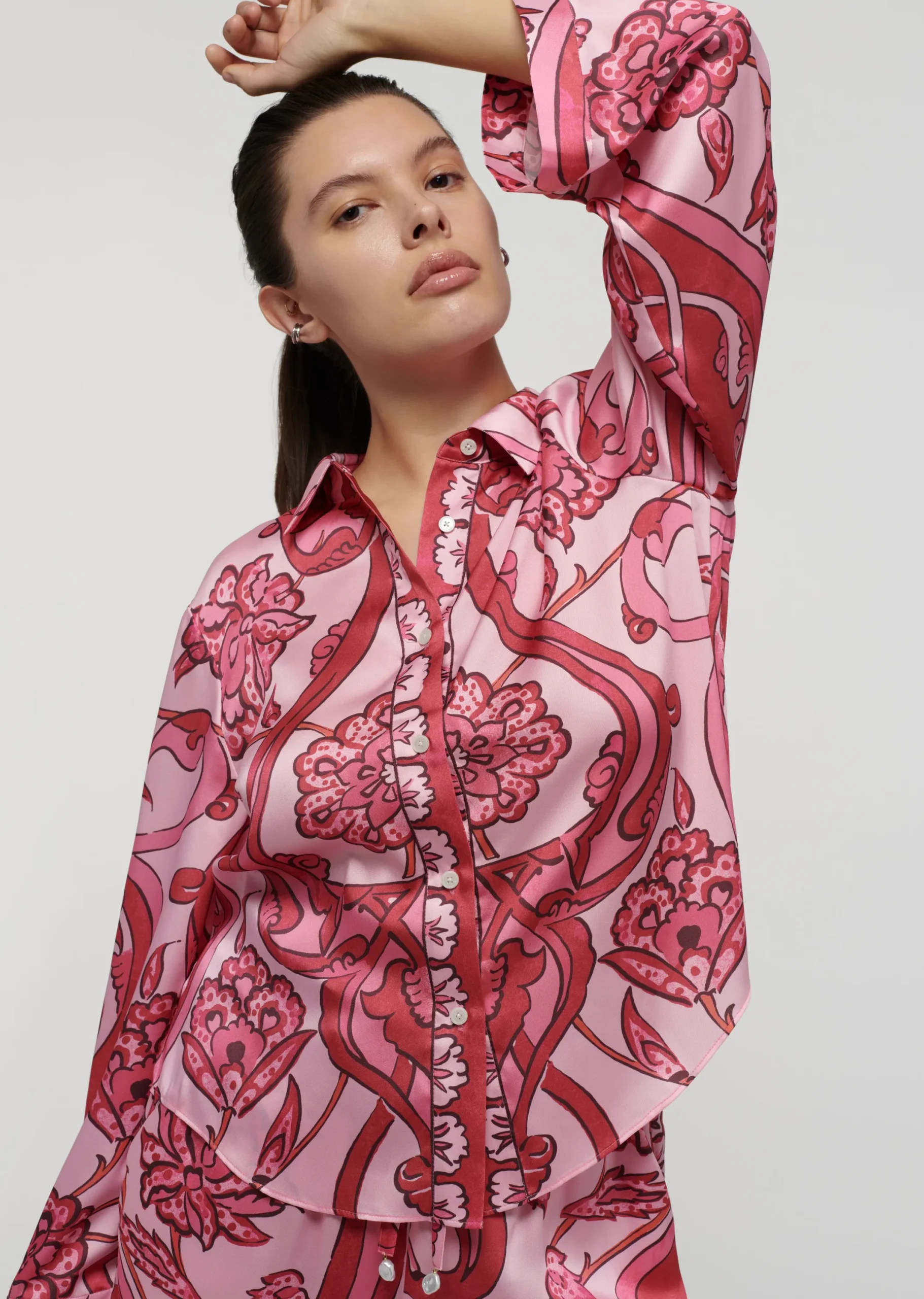 Derek Lam -Milad Oversized Shirt Pink Multi