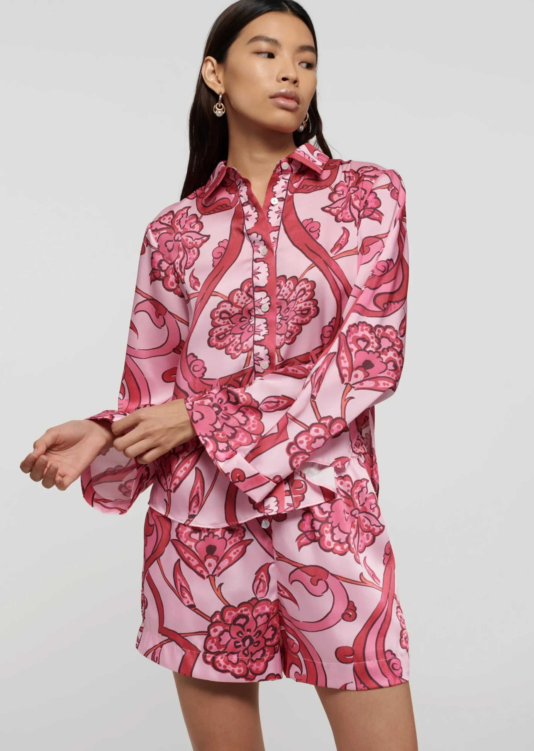 Derek Lam -Milad Oversized Shirt Pink Multi