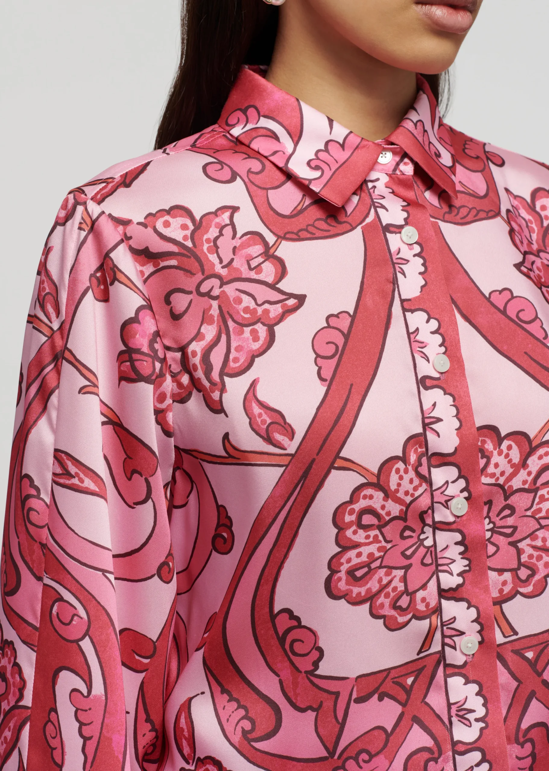 Derek Lam -Milad Oversized Shirt Pink Multi