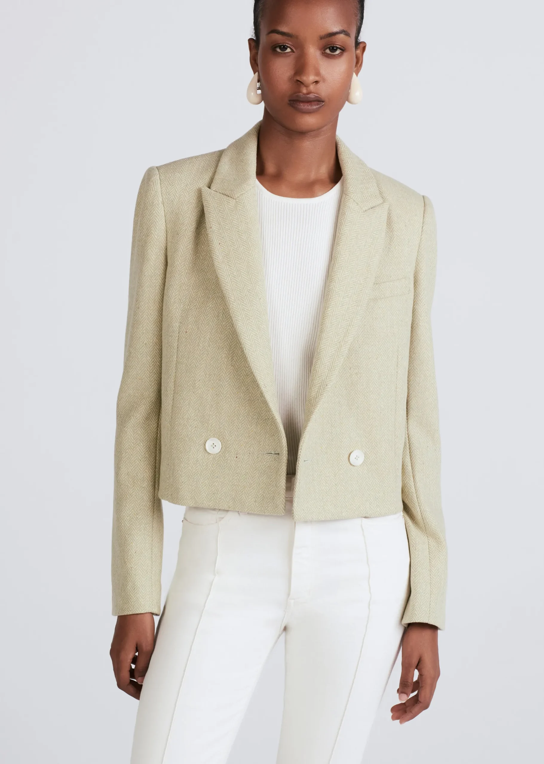 Derek Lam -Milo Double Breasted Crop Jacket Sage