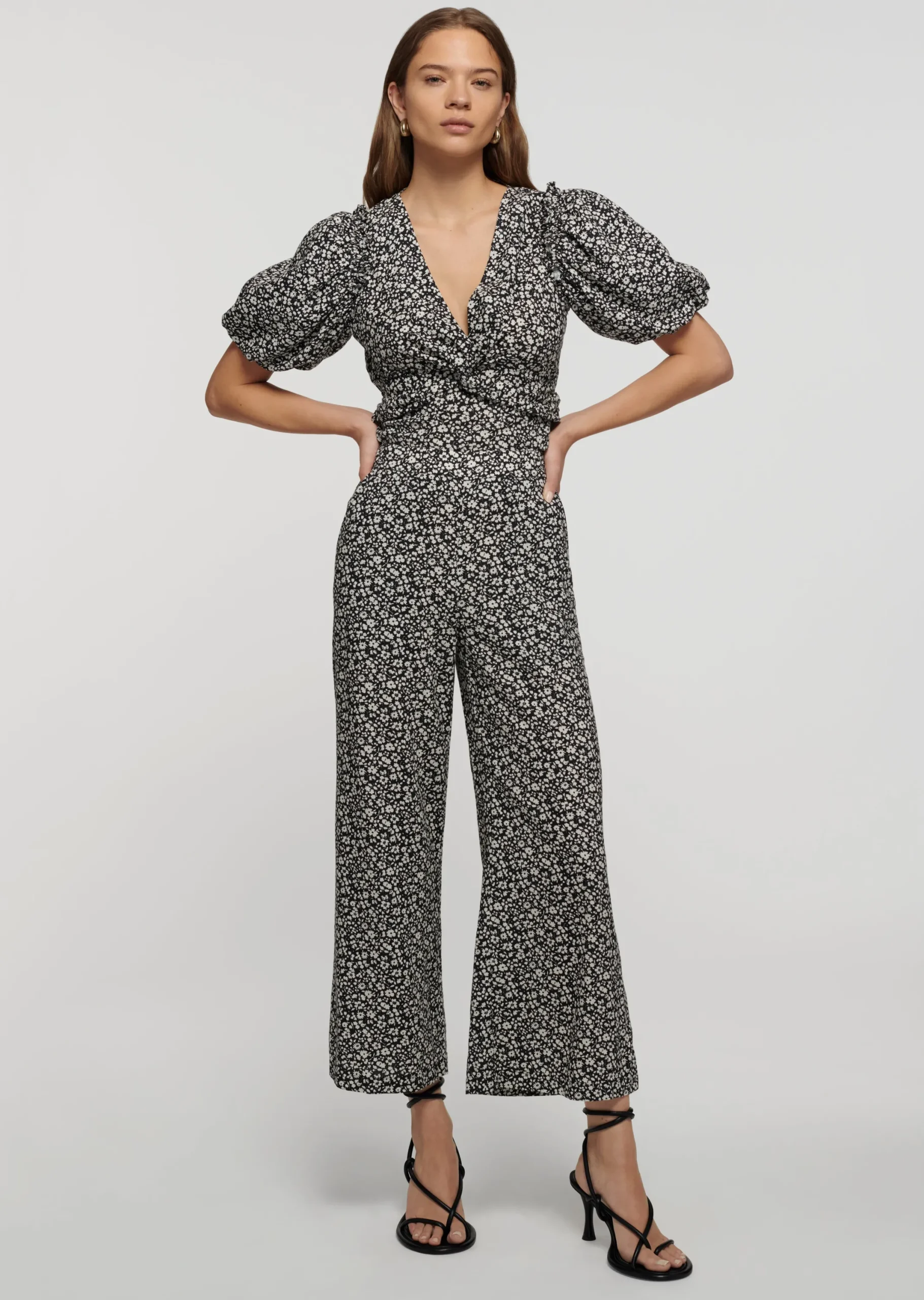 Derek Lam -Moad Wide Leg Flare Pants Black-White