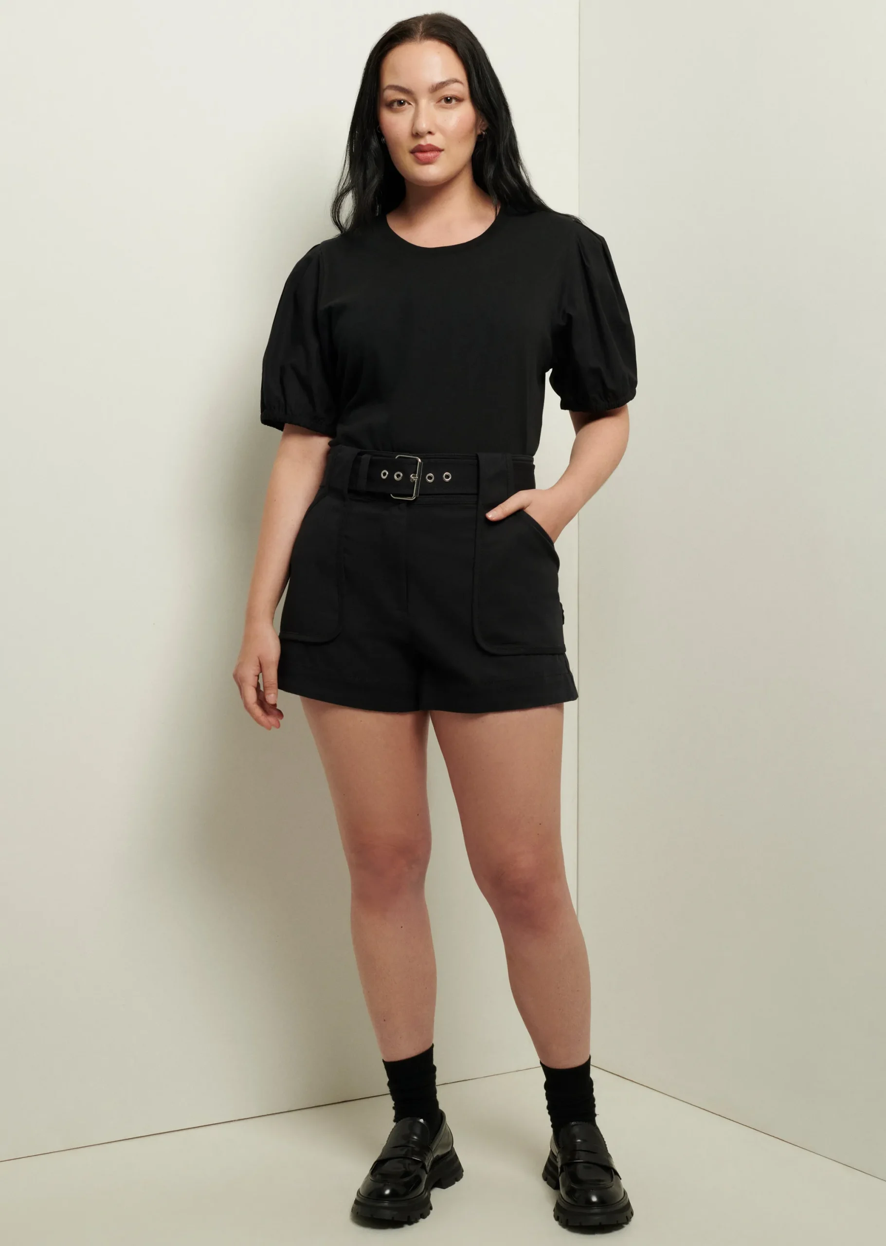 Derek Lam -Monterey Belted Shorts Black