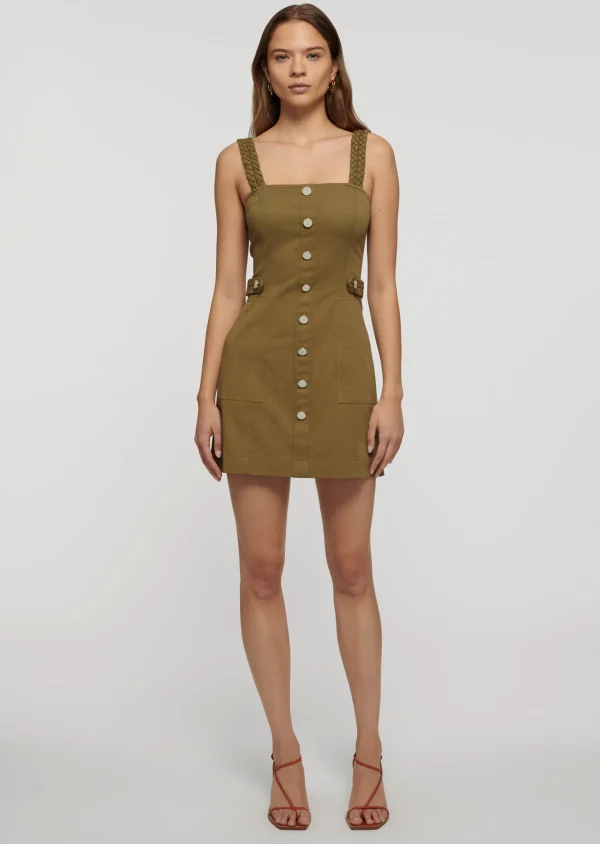 Derek Lam -Naiyah Utility Sheath Dress Olive
