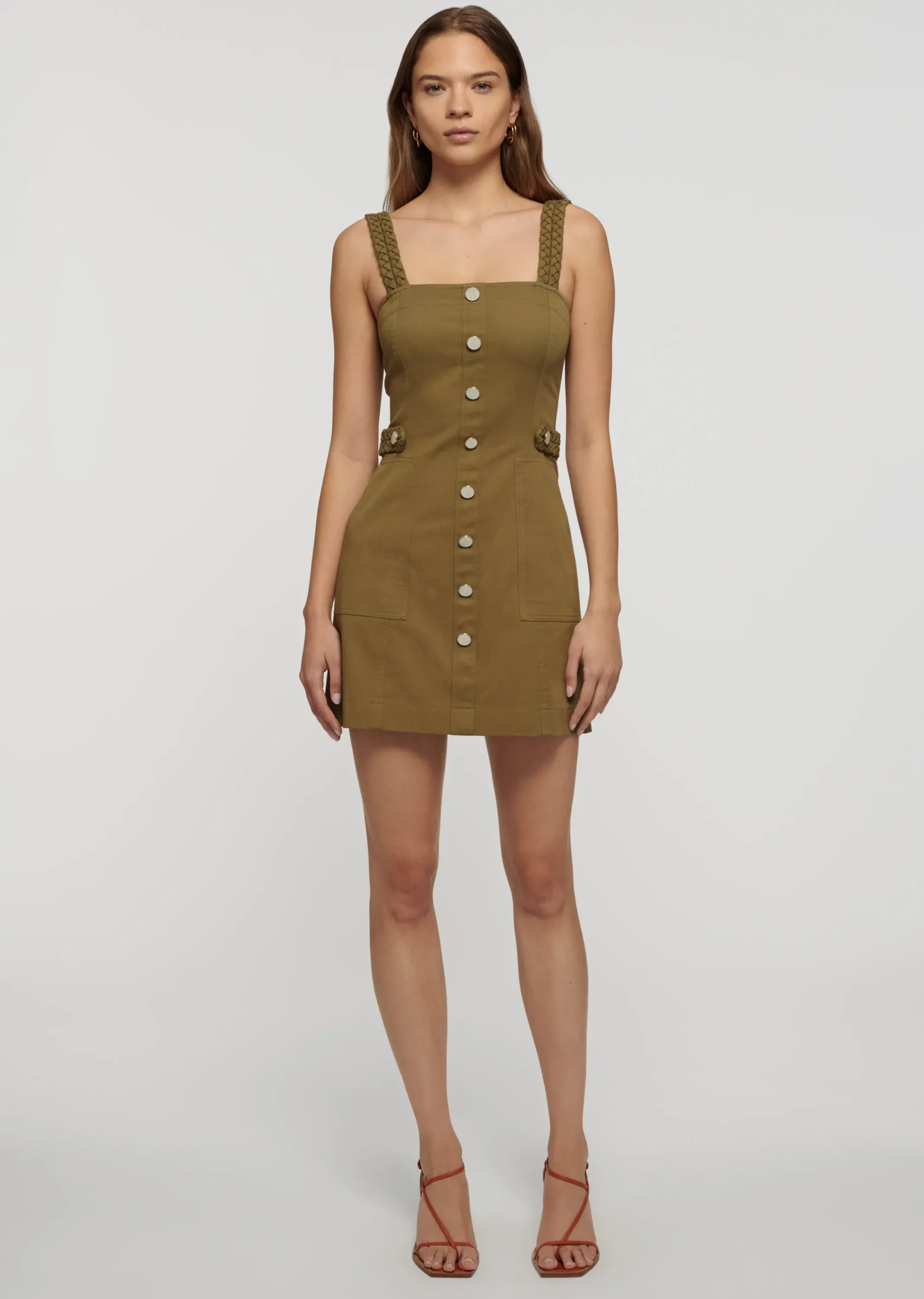Derek Lam -Naiyah Utility Sheath Dress Olive