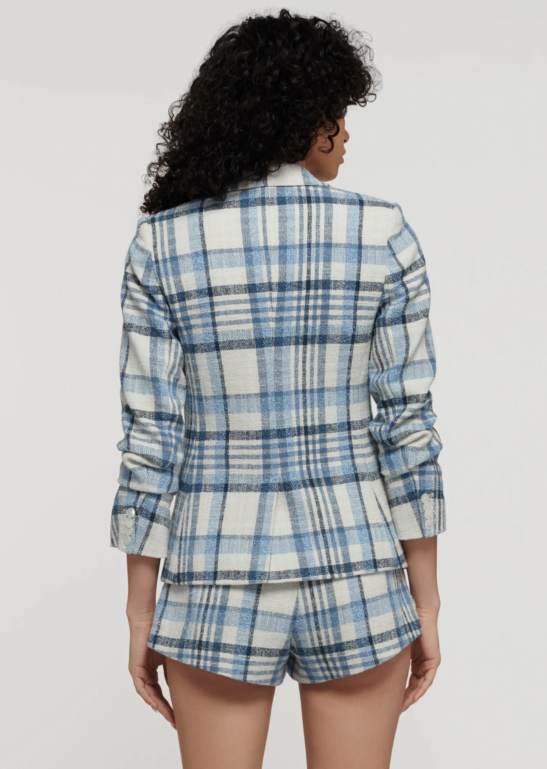 Derek Lam -Ralph Ruched Sleeve Jacket Blue Multi
