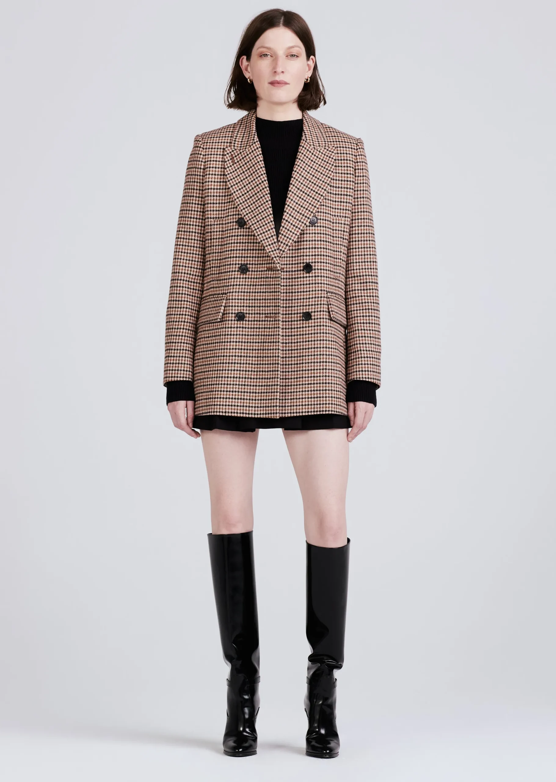 Derek Lam -Raquel Double Breasted Peacoat Khaki Multi