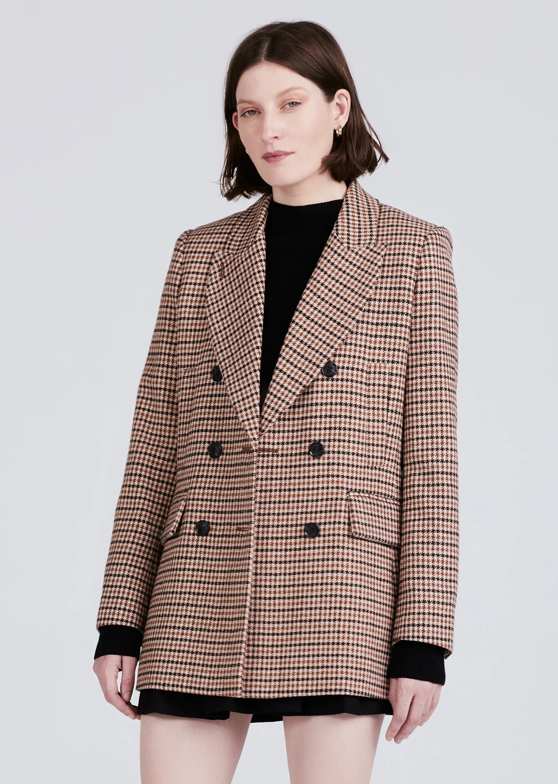 Derek Lam -Raquel Double Breasted Peacoat Khaki Multi