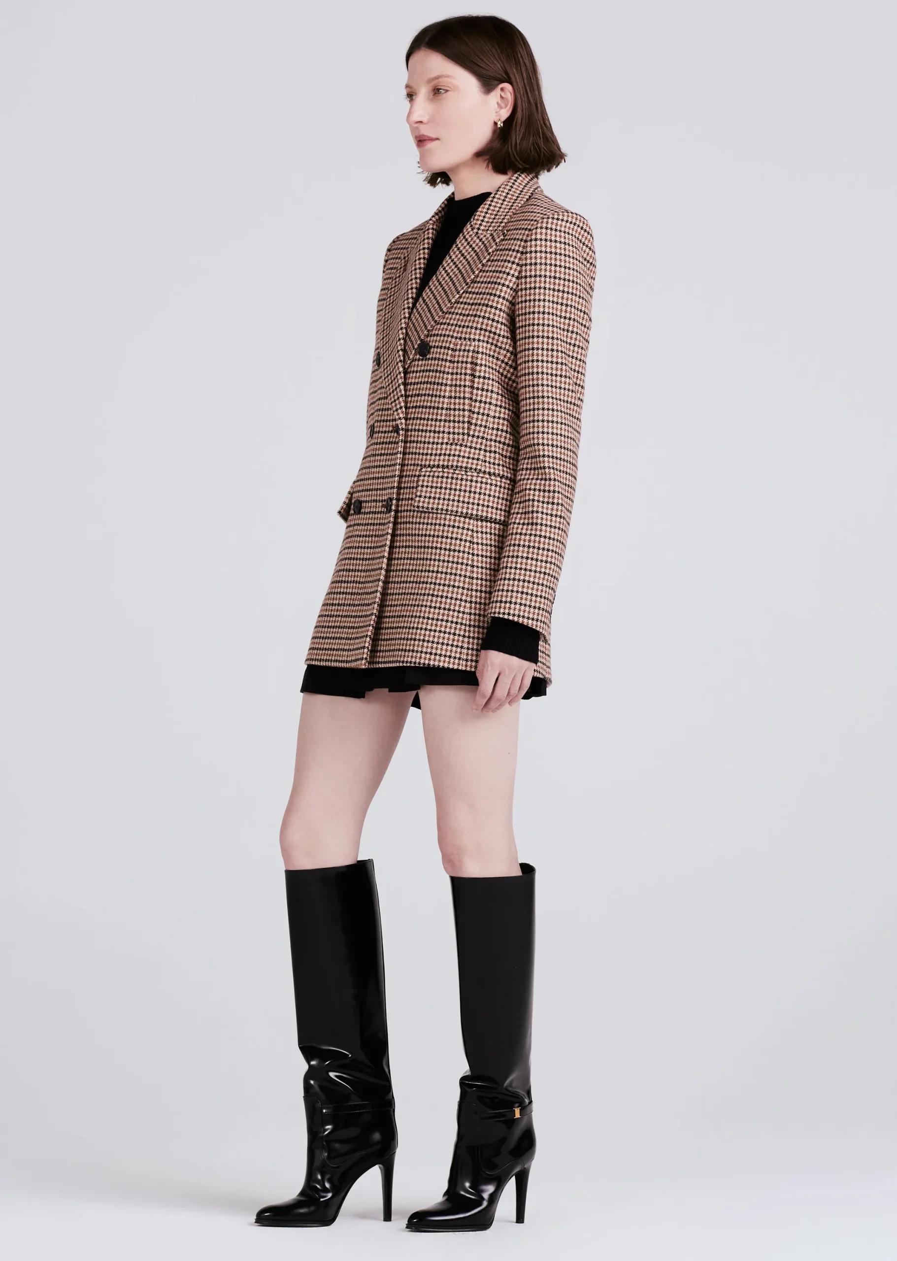 Derek Lam -Raquel Double Breasted Peacoat Khaki Multi