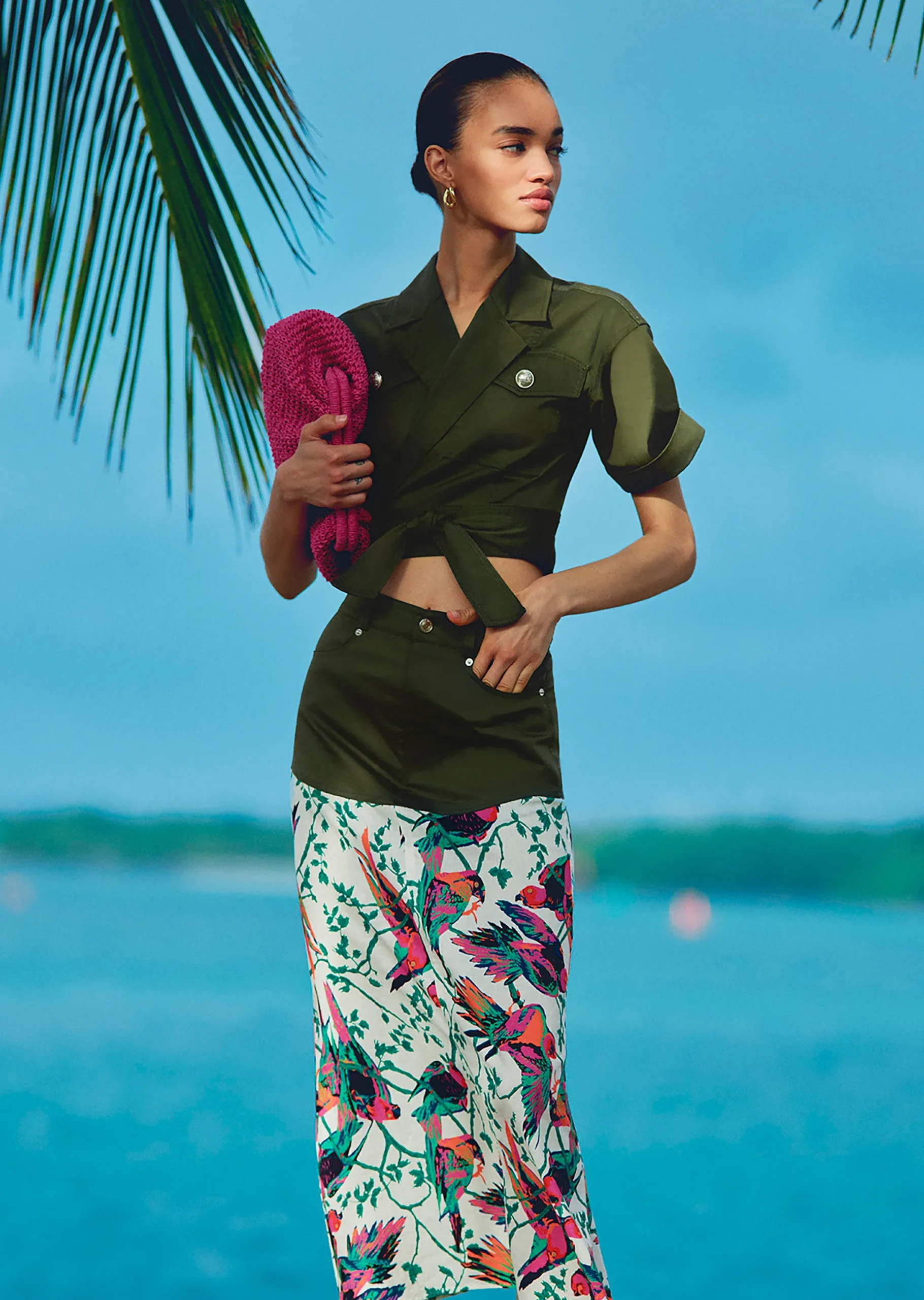 Derek Lam -Reagan Utility Wrap Top Olive
