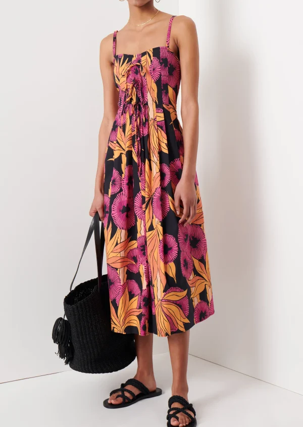 Derek Lam -Reef A-Line Cami Dress Fuchsia Multi