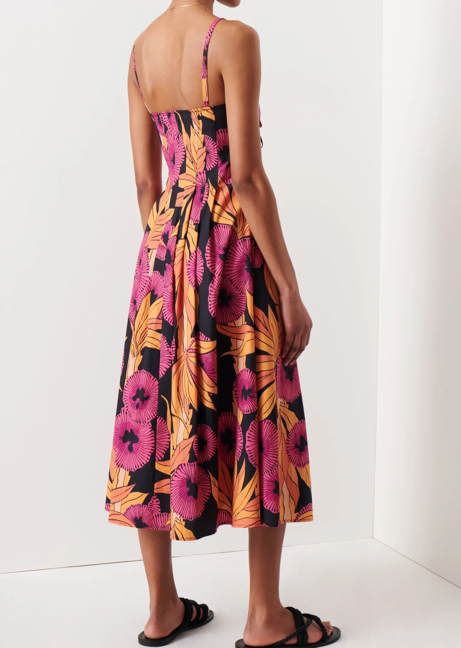 Derek Lam -Reef A-Line Cami Dress Fuchsia Multi