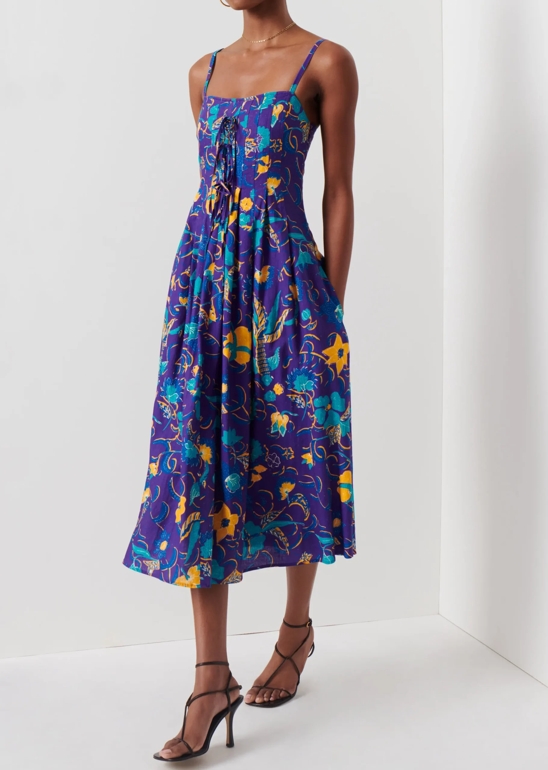 Derek Lam -Reef A-Line Cami Dress Purple Multi
